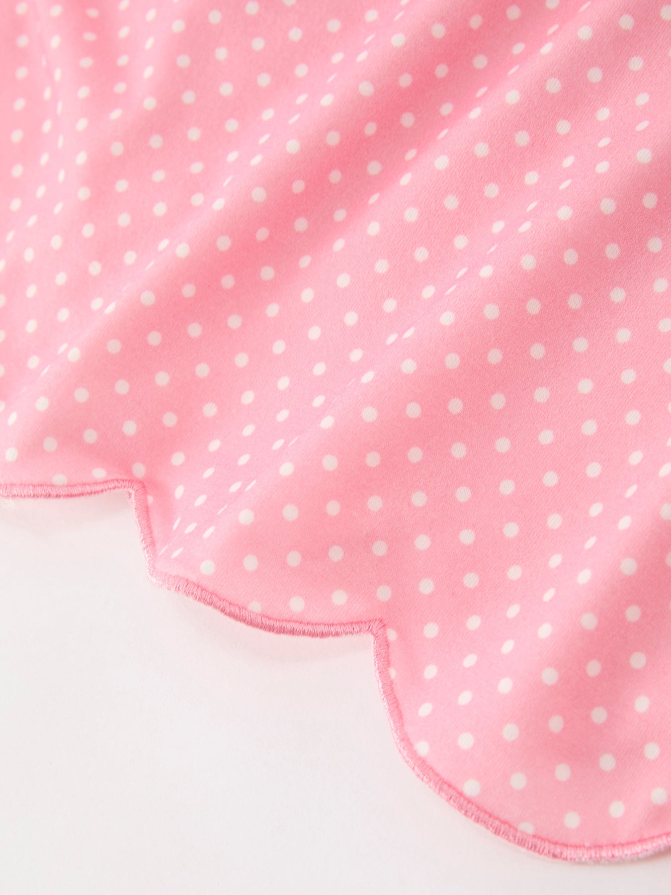 Fall Pink Ballet Embroidery Bow Polka Dot Dress