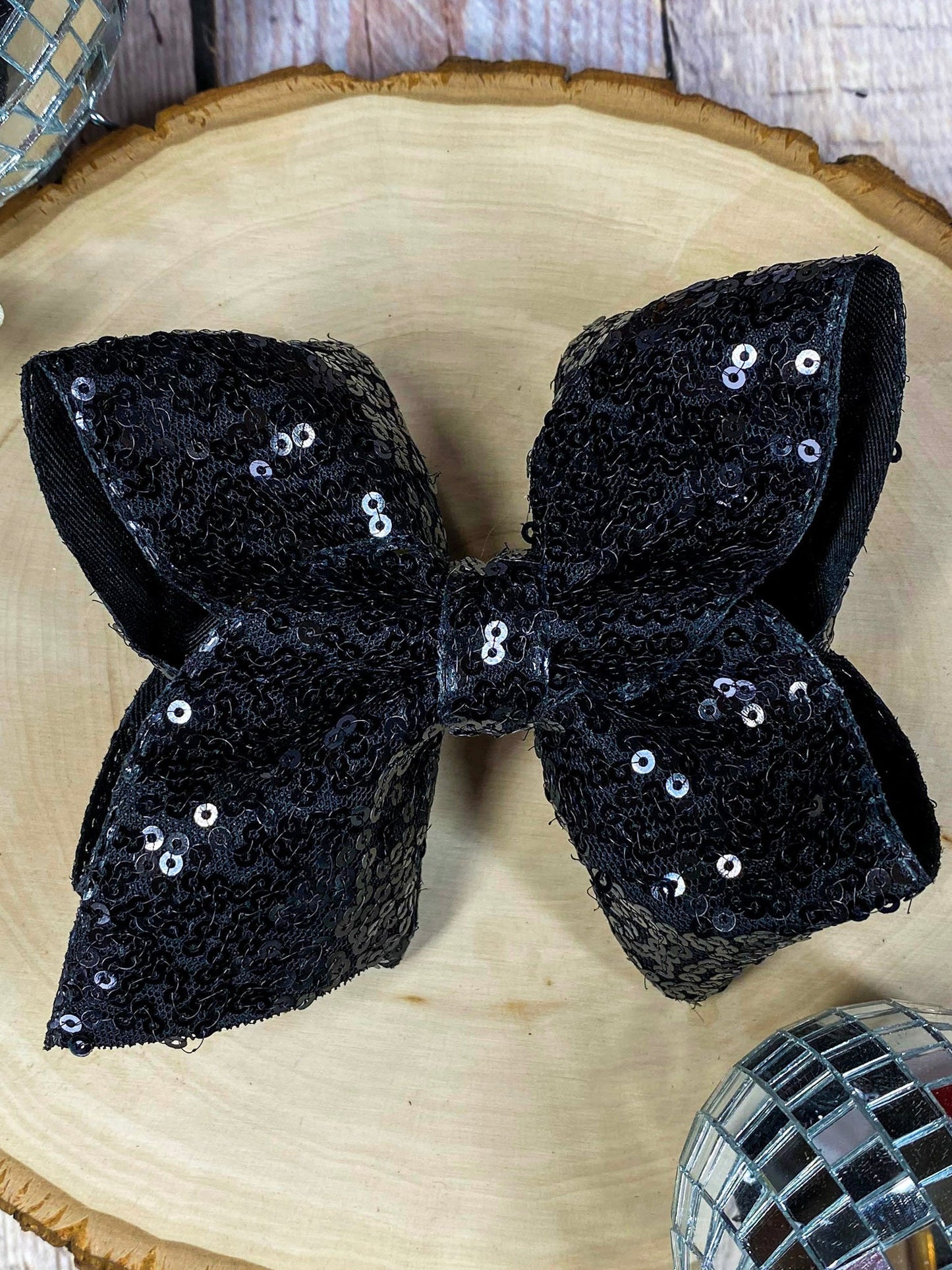4.5" Sequin Hair Bow for Girls Sparkle Boutique Bow for Holidays & Parties | Alligator Clip