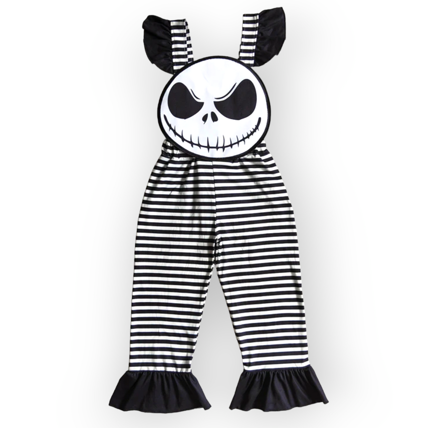 Skellington Halloween romper
