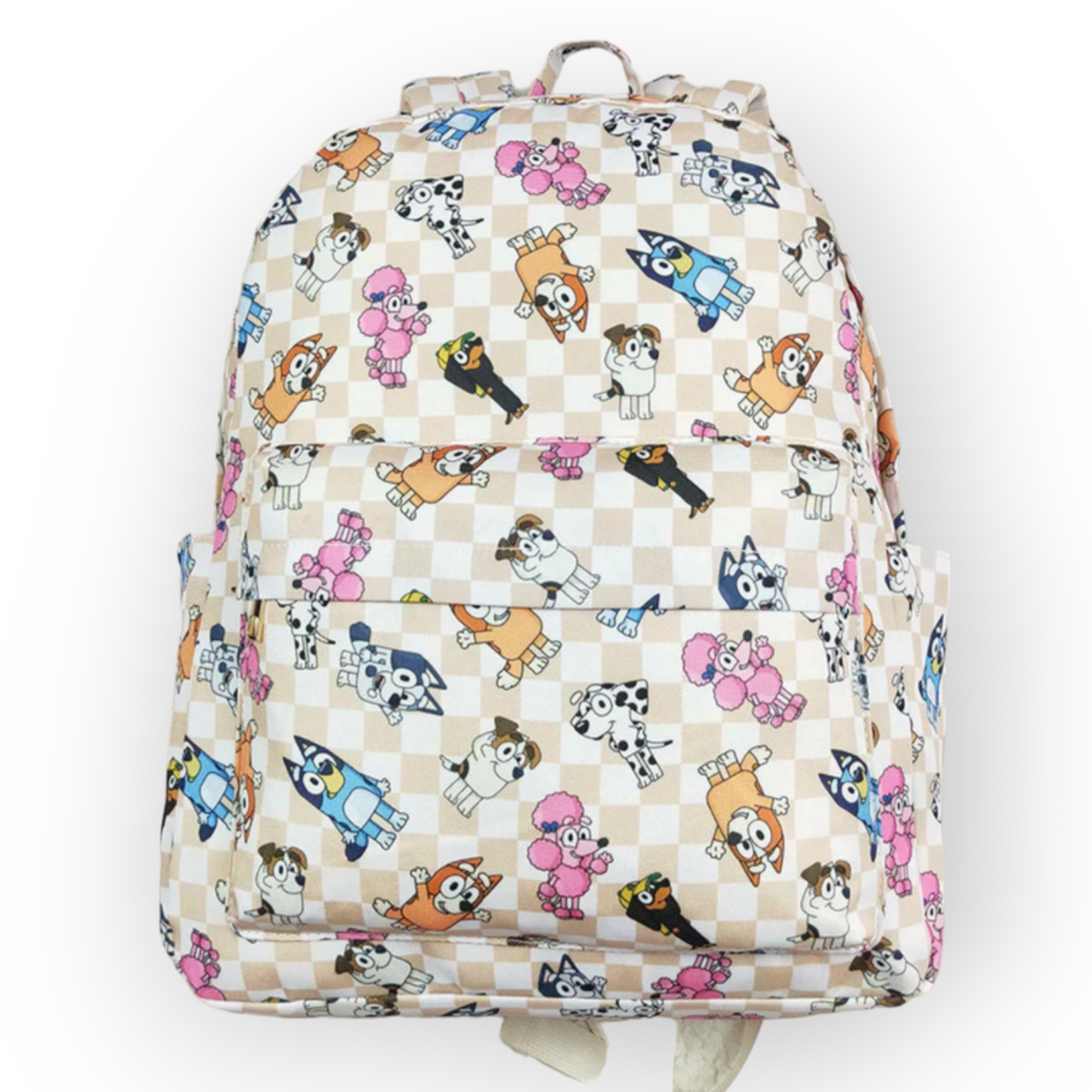 Bluey on neutral checkers bookbag