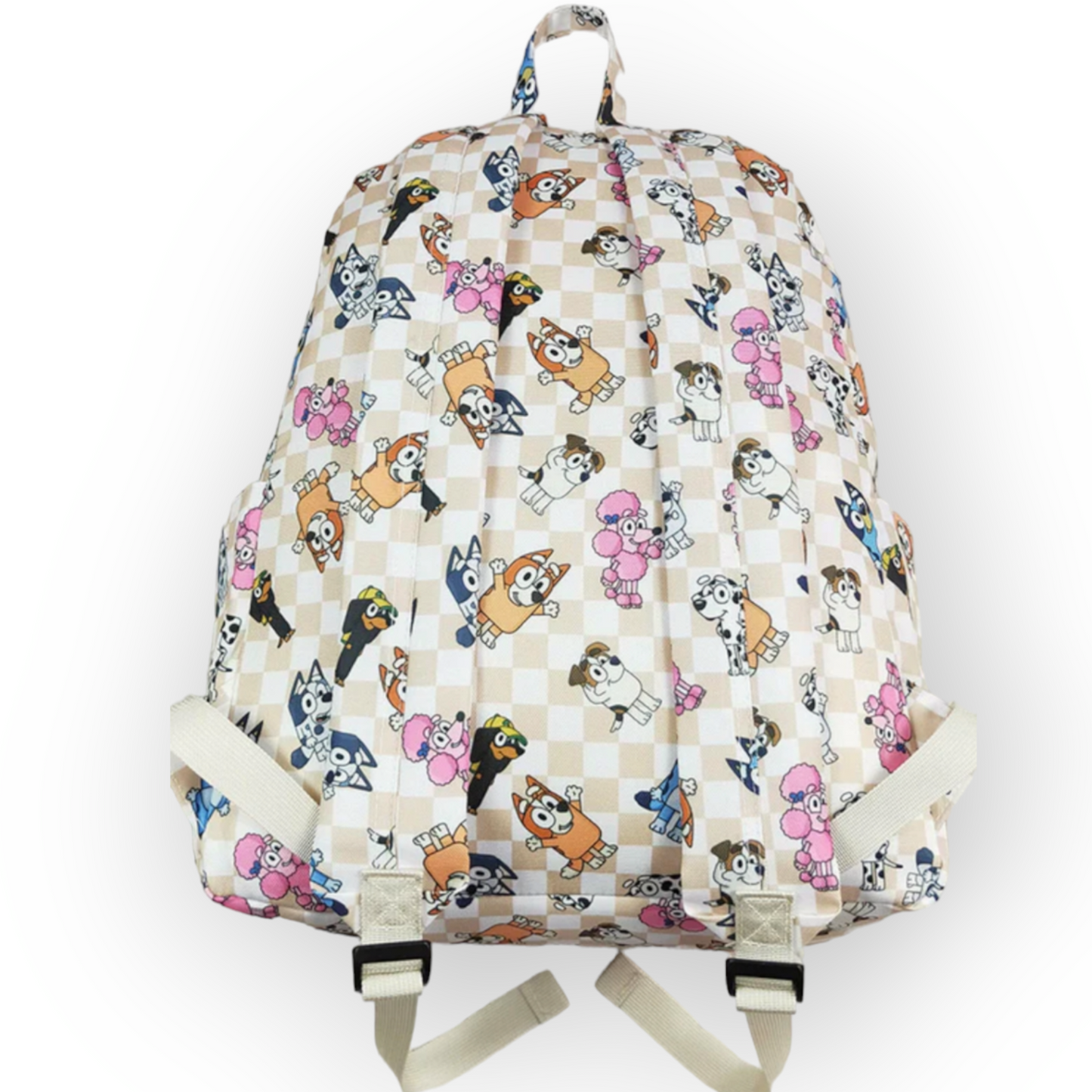 Bluey on neutral checkers bookbag