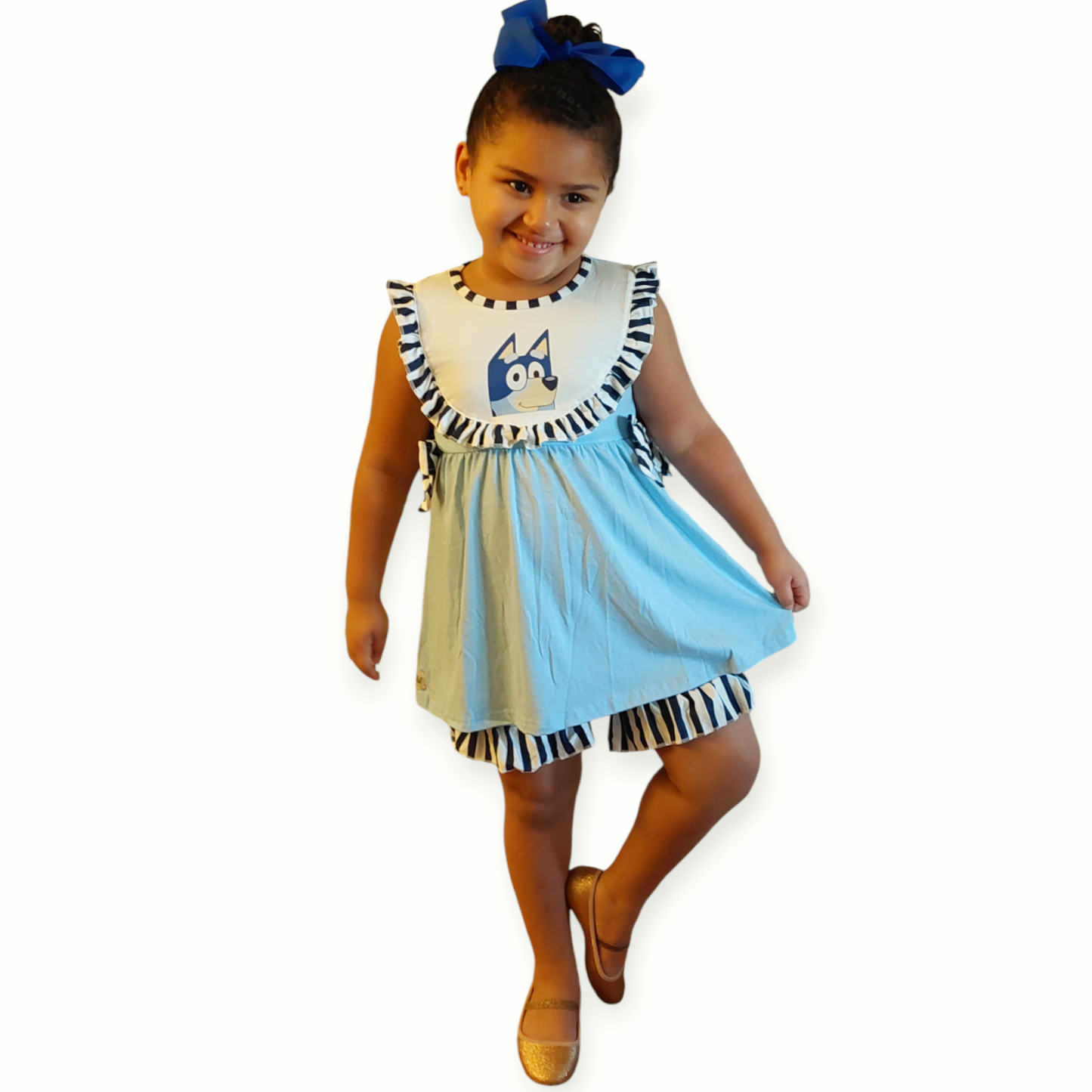 Bluey with stripes short set