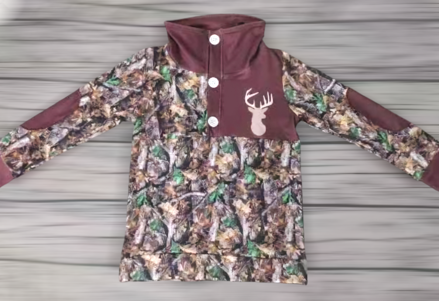 camo pullover deer