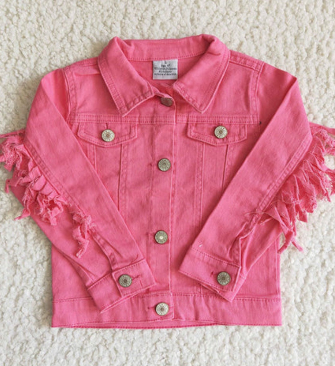 jean jacket FUN COLORS with fringe