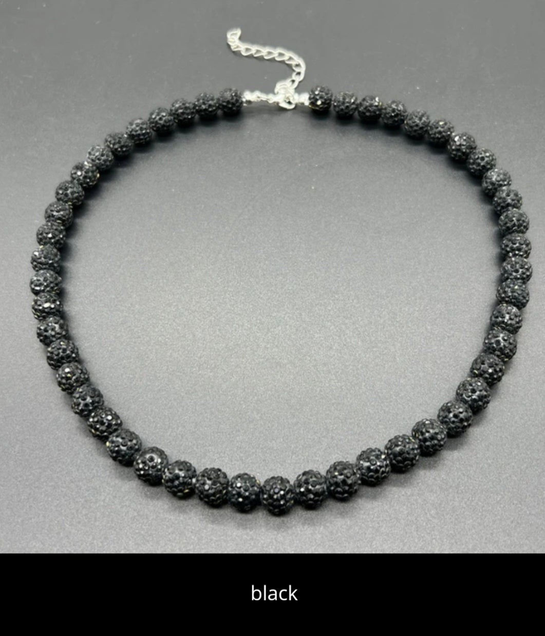 Baseball ice necklace 20 in. Glitter Rhinestone Beaded Necklace