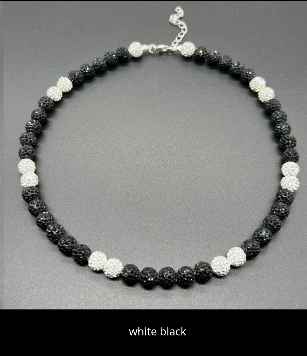 Baseball ice necklace 20 in. Glitter Rhinestone Beaded Necklace