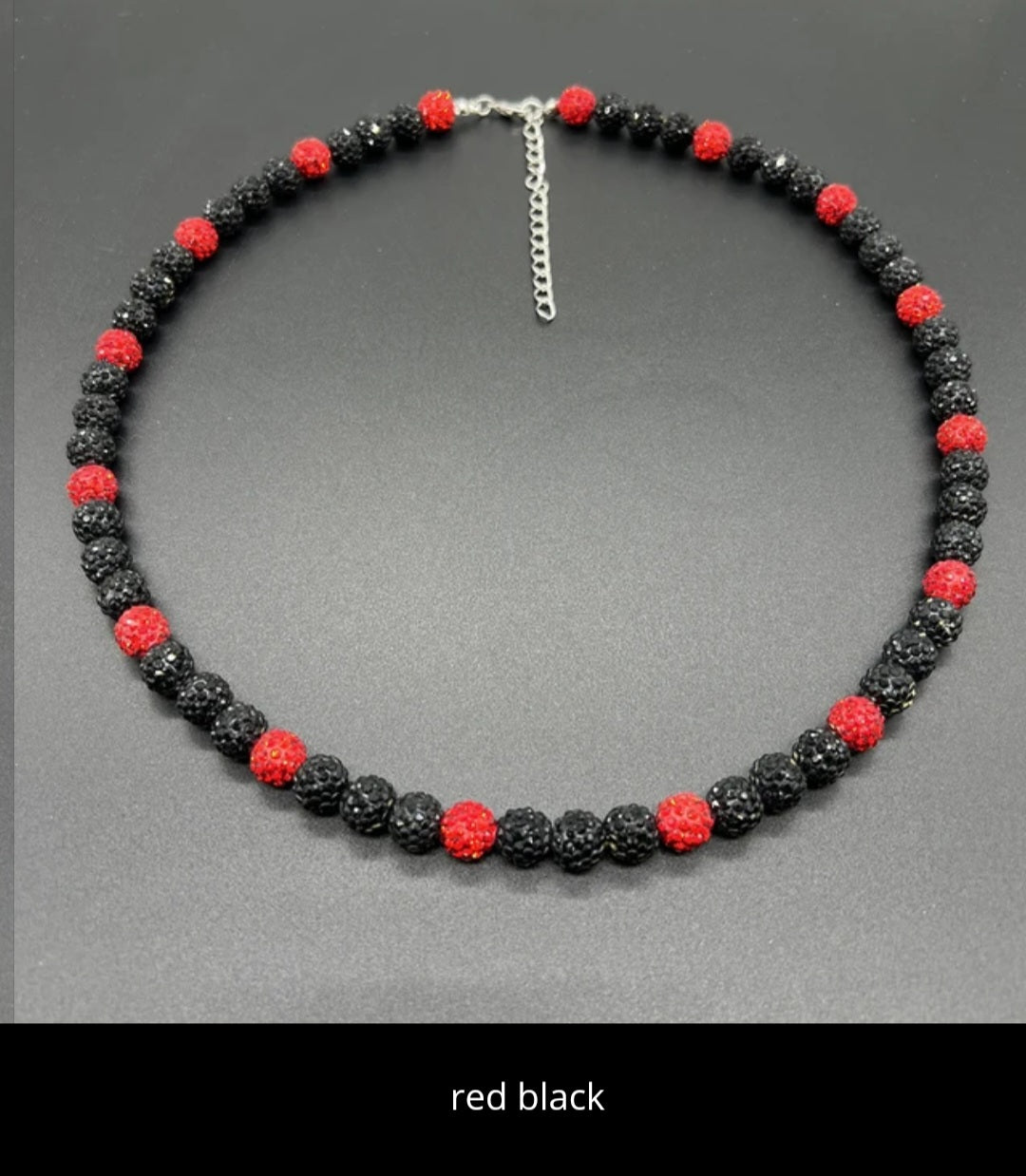 Baseball ice necklace 20 in. Glitter Rhinestone Beaded Necklace