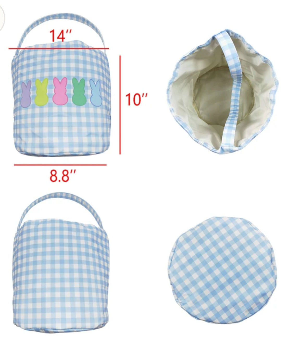 Blue Embroidered Easter basket