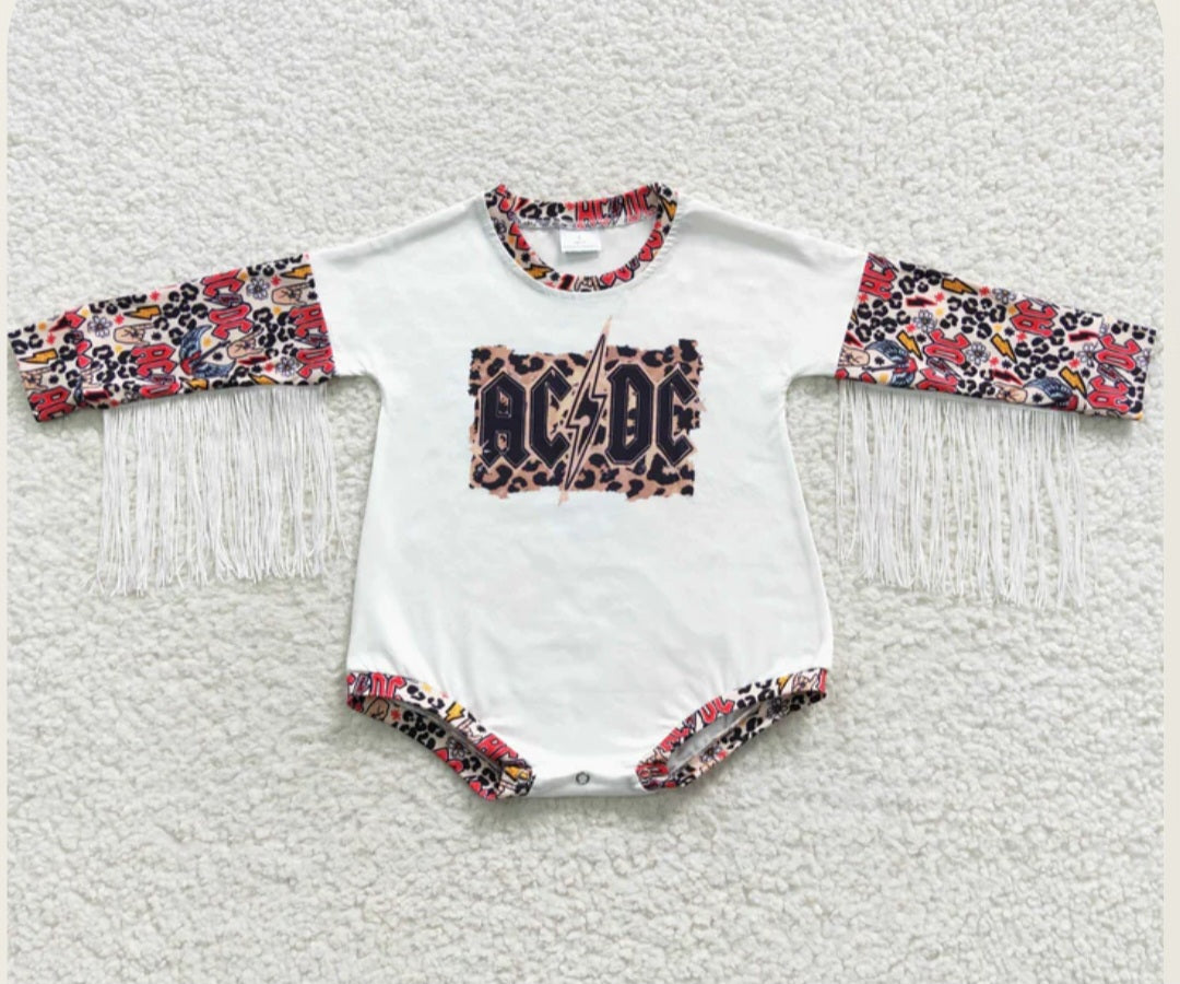 ACDC onesie with fringe
