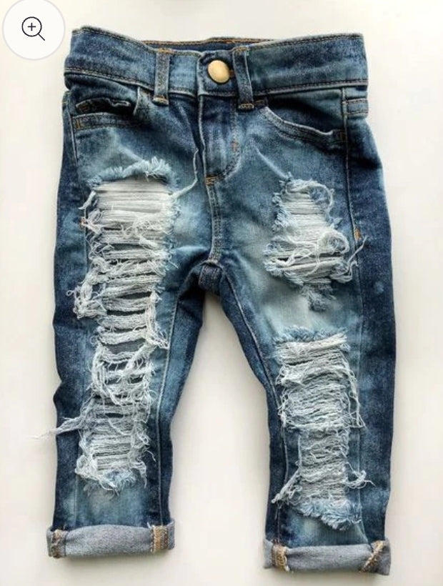 Boys denim distressed jeans