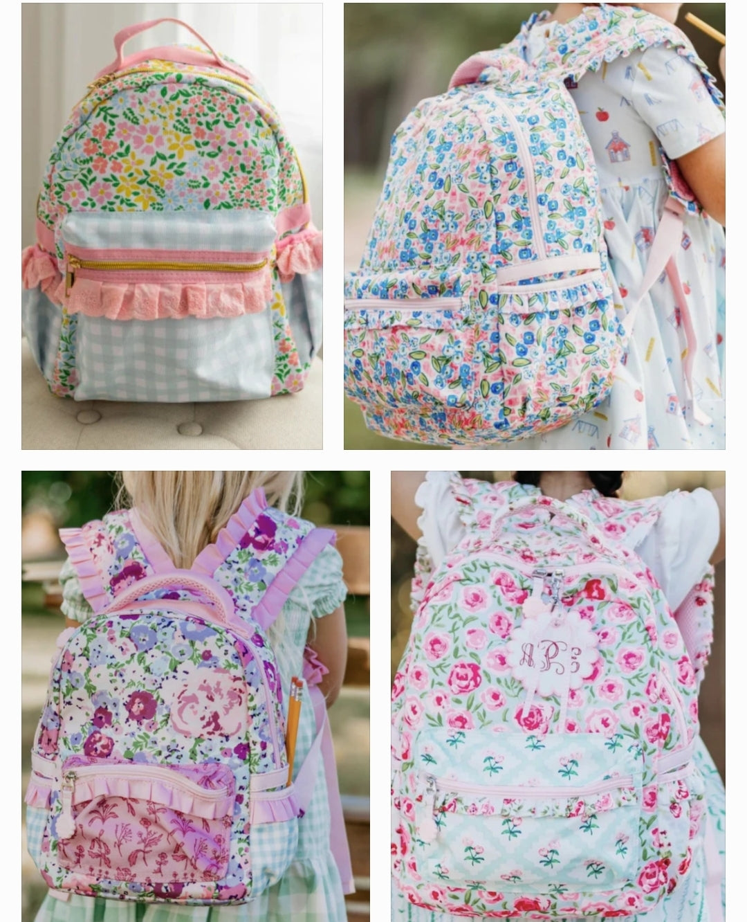 Peachy florals bookbag