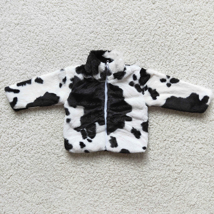Cow print jacket black or brown