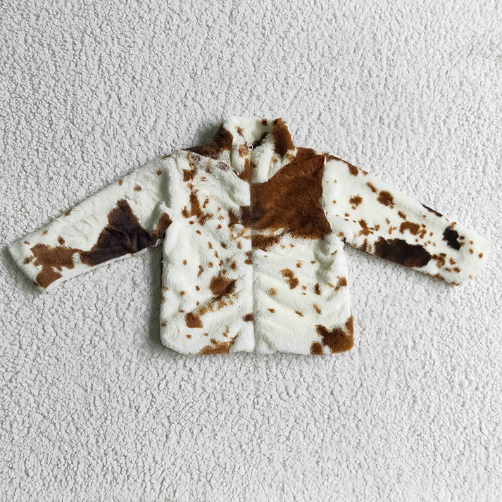 Cow print jacket black or brown