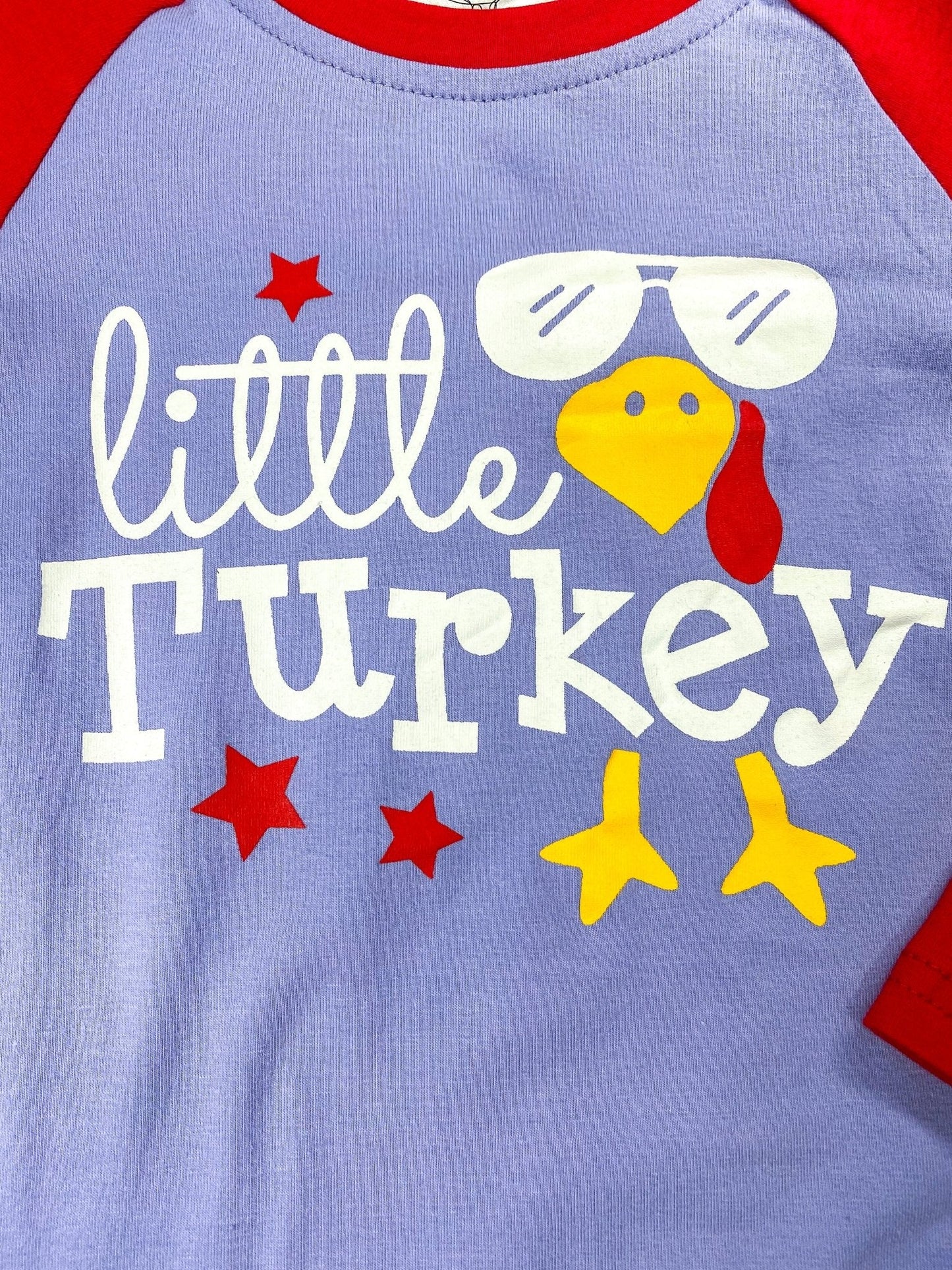 Little Turkey Boy's Long Sleeve Thanksgiving Raglan Shirt