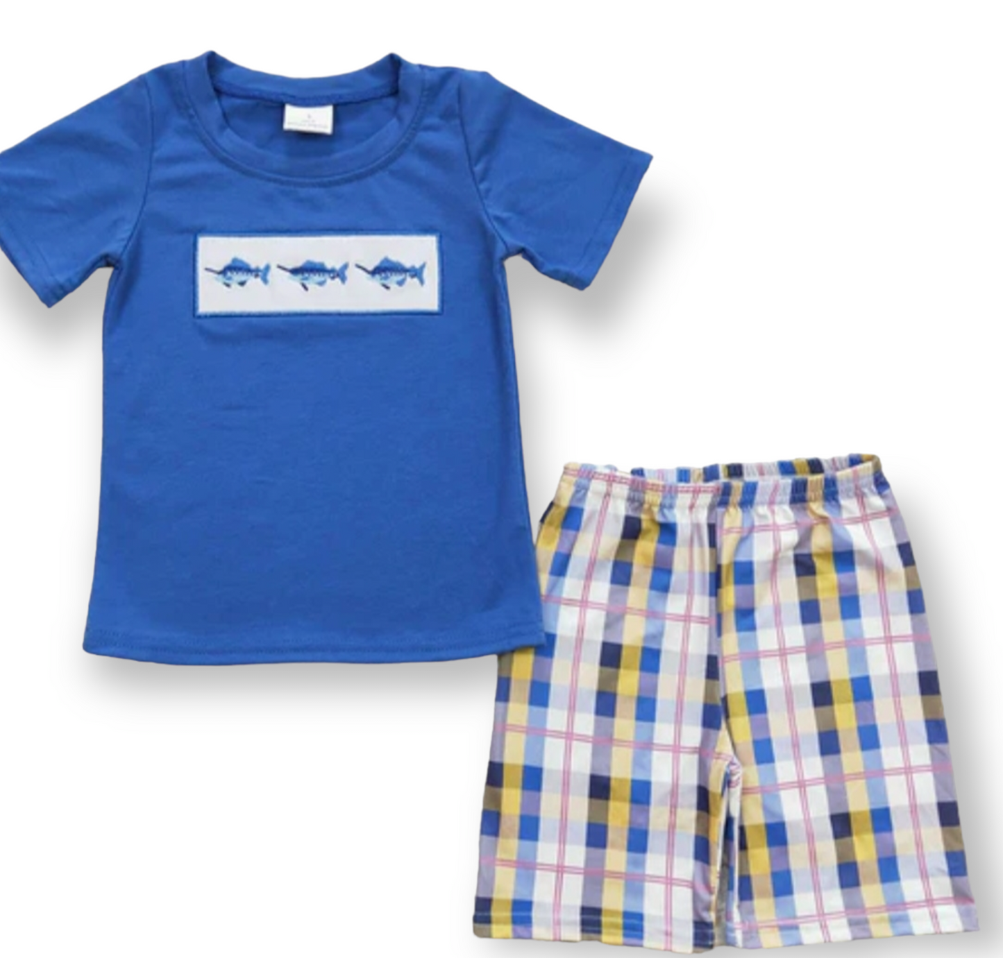 Boys embroidered short set