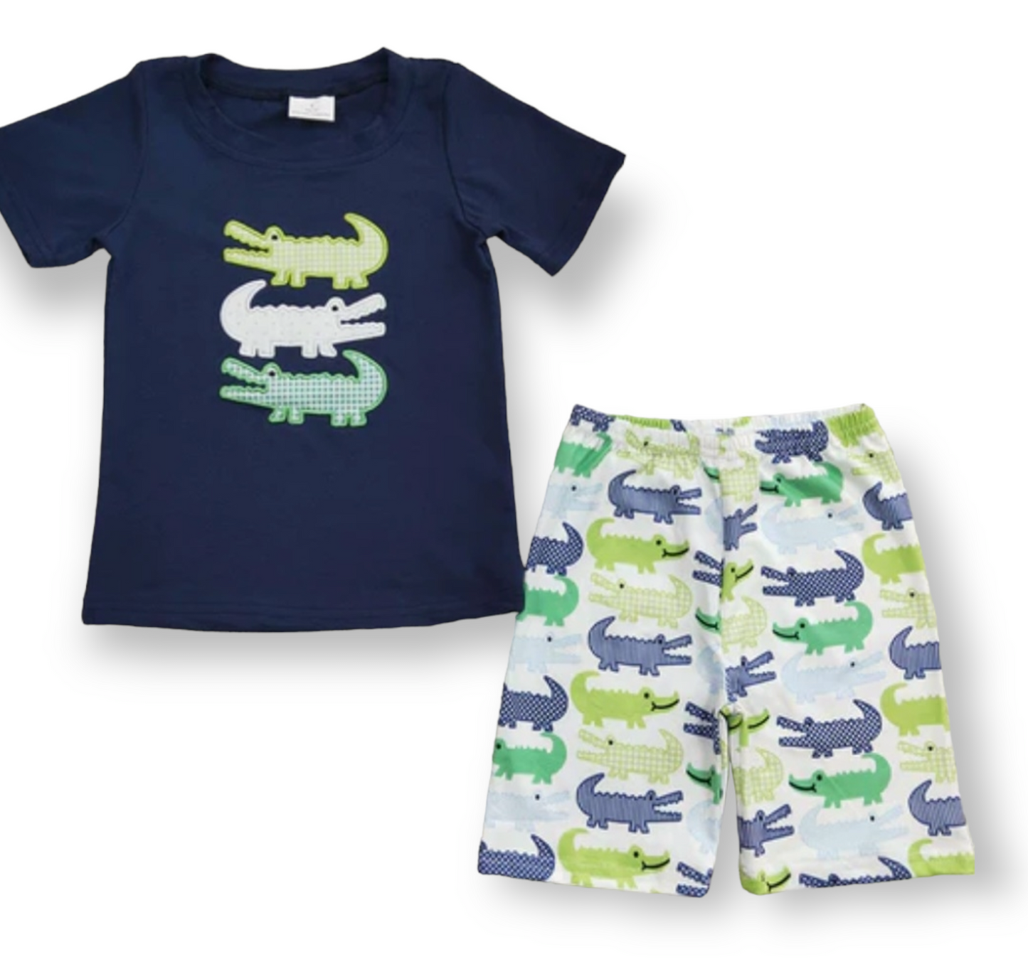 Boys short set embroidered