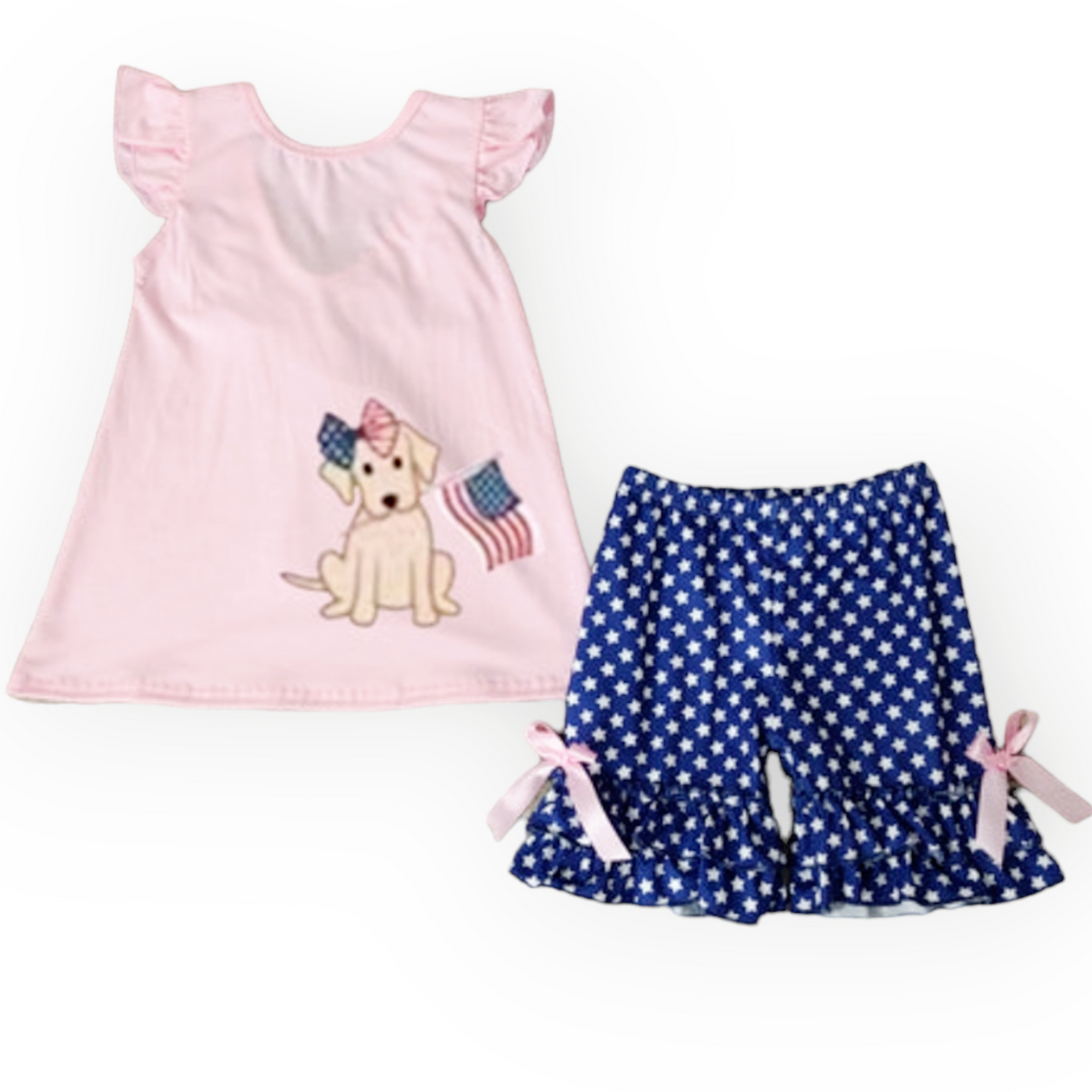 doggy flag short set