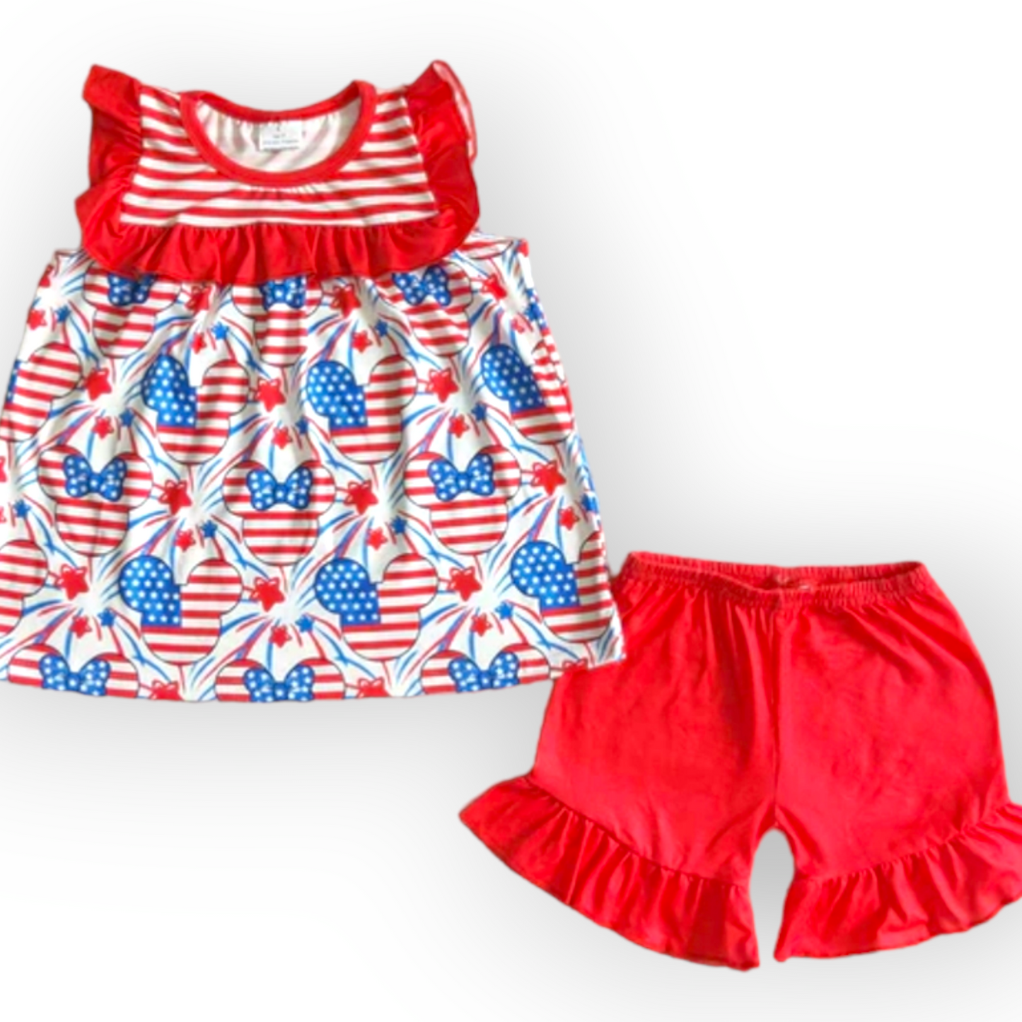 stars, stripes and bows short set