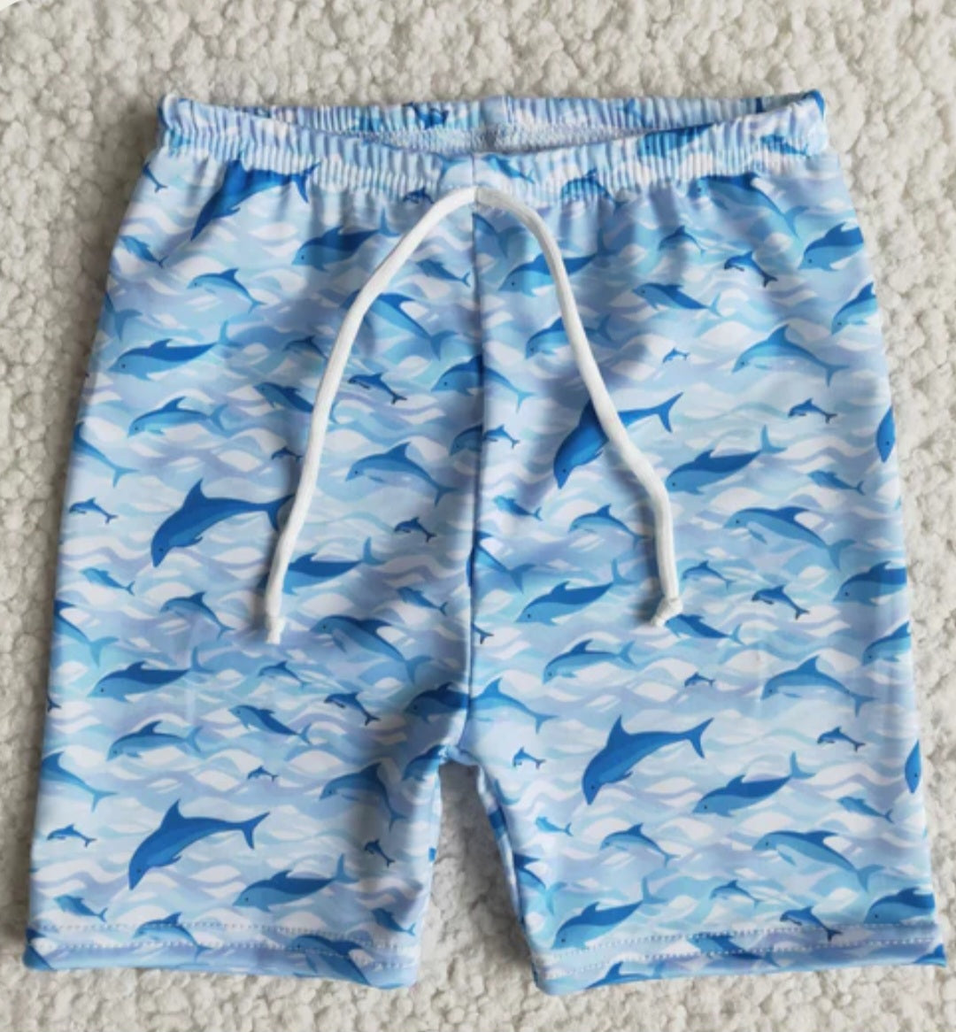 Sister/brother matching swim dolphin