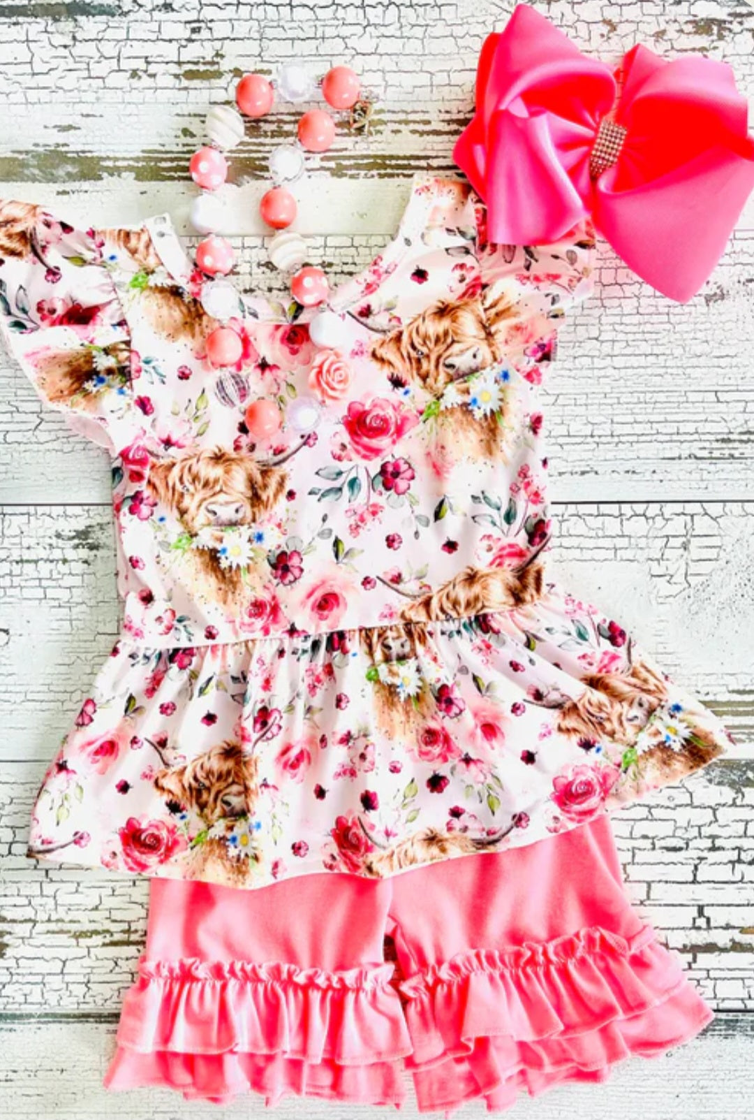 Highland cow short set