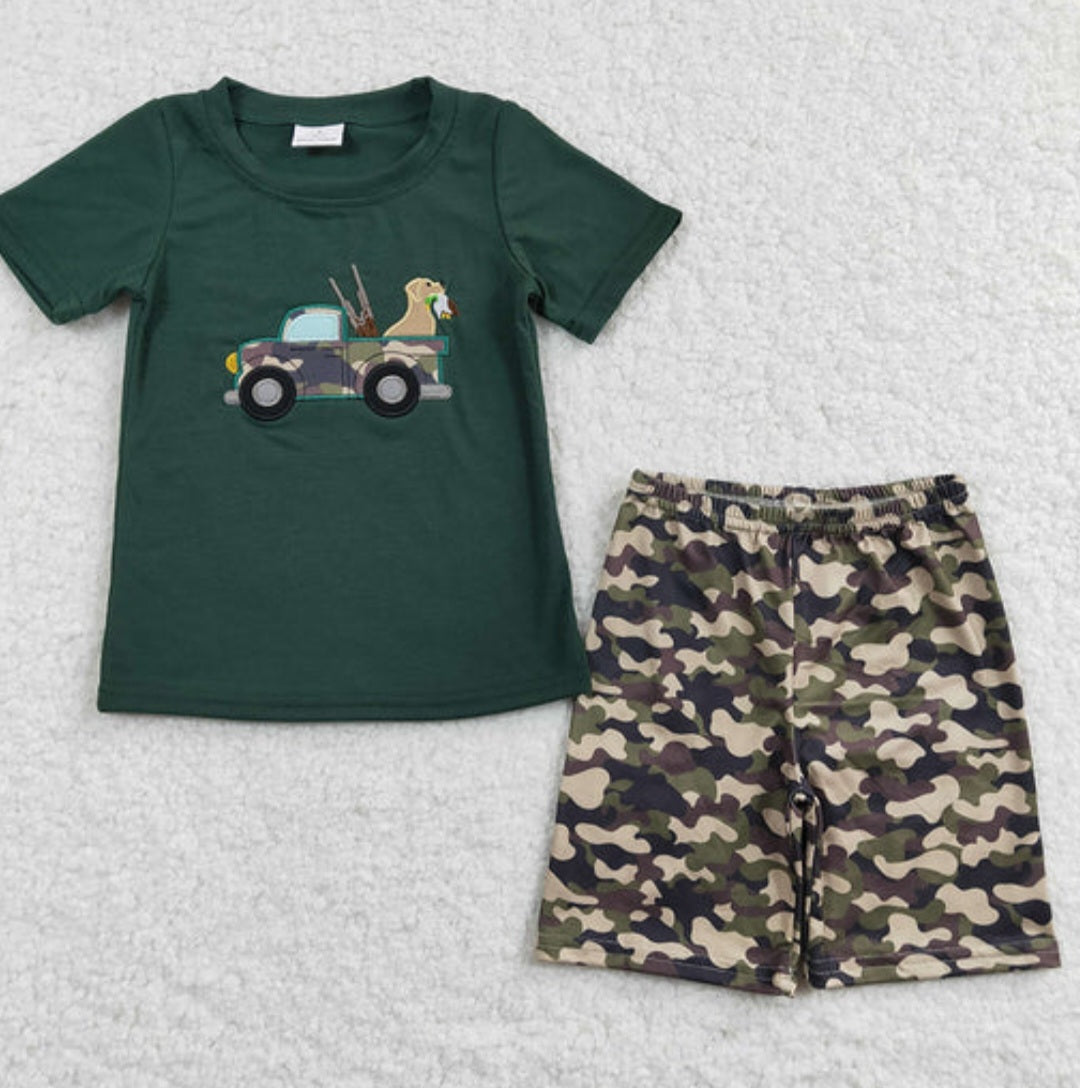Boys embroidered short set