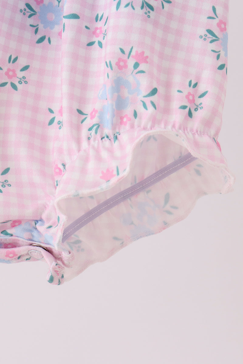 Pink floral bow 2pc bubble set