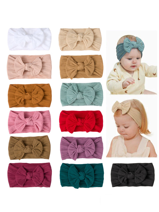 Baby Girl Bow Headband Same Color 3 Piece Set