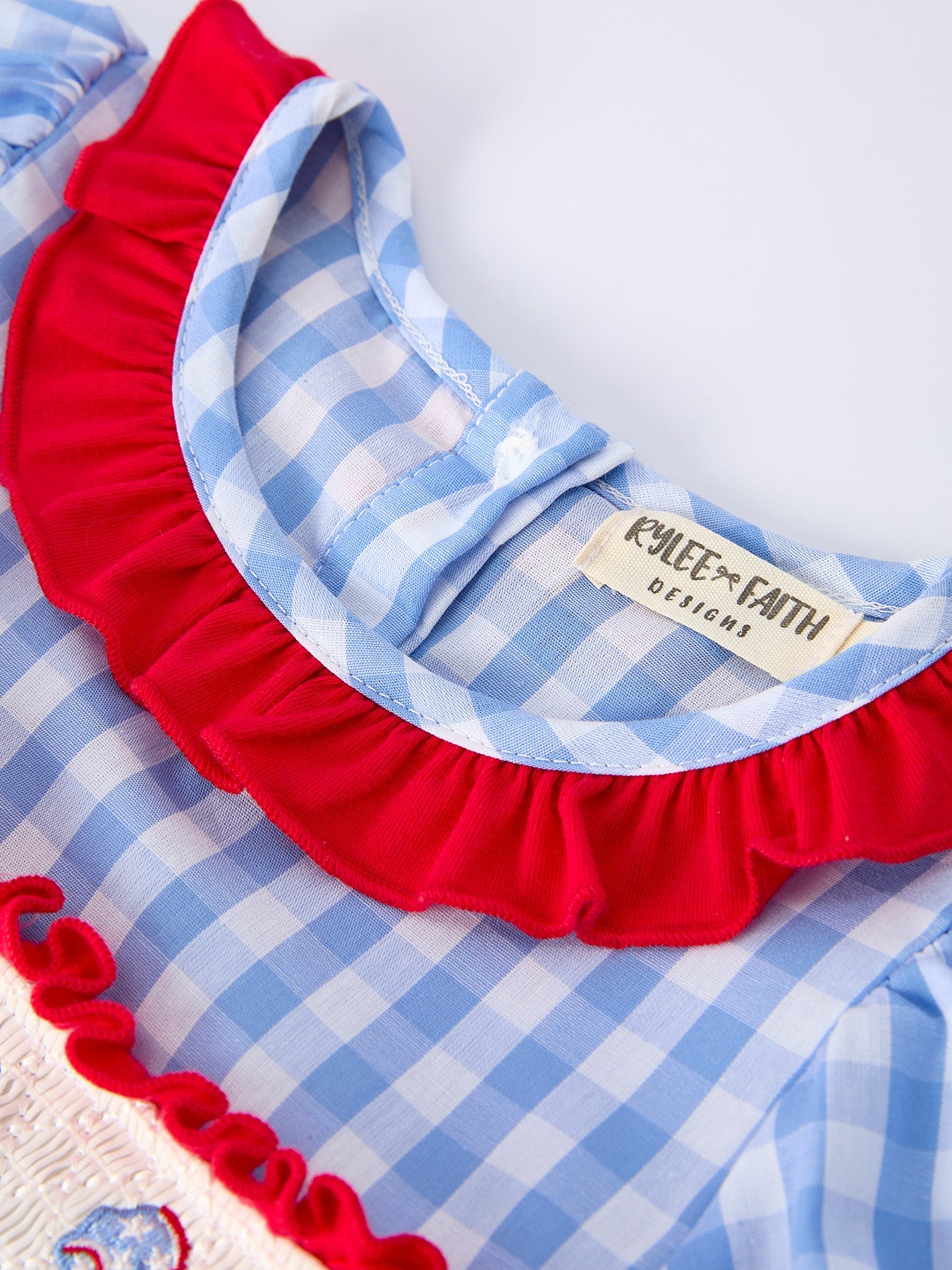 4th of July Plaid Girls Smocked Toddler Girl Dress