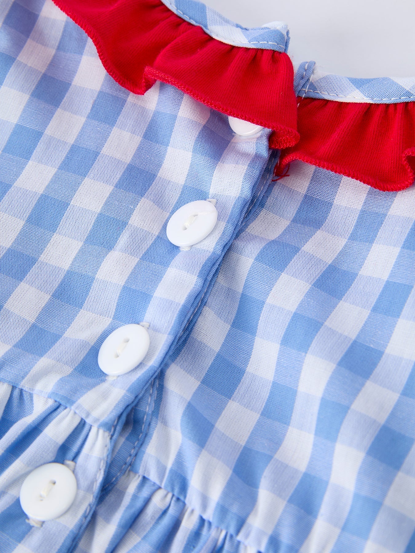 4th of july Plaid Smocking Girls Bloomer Set