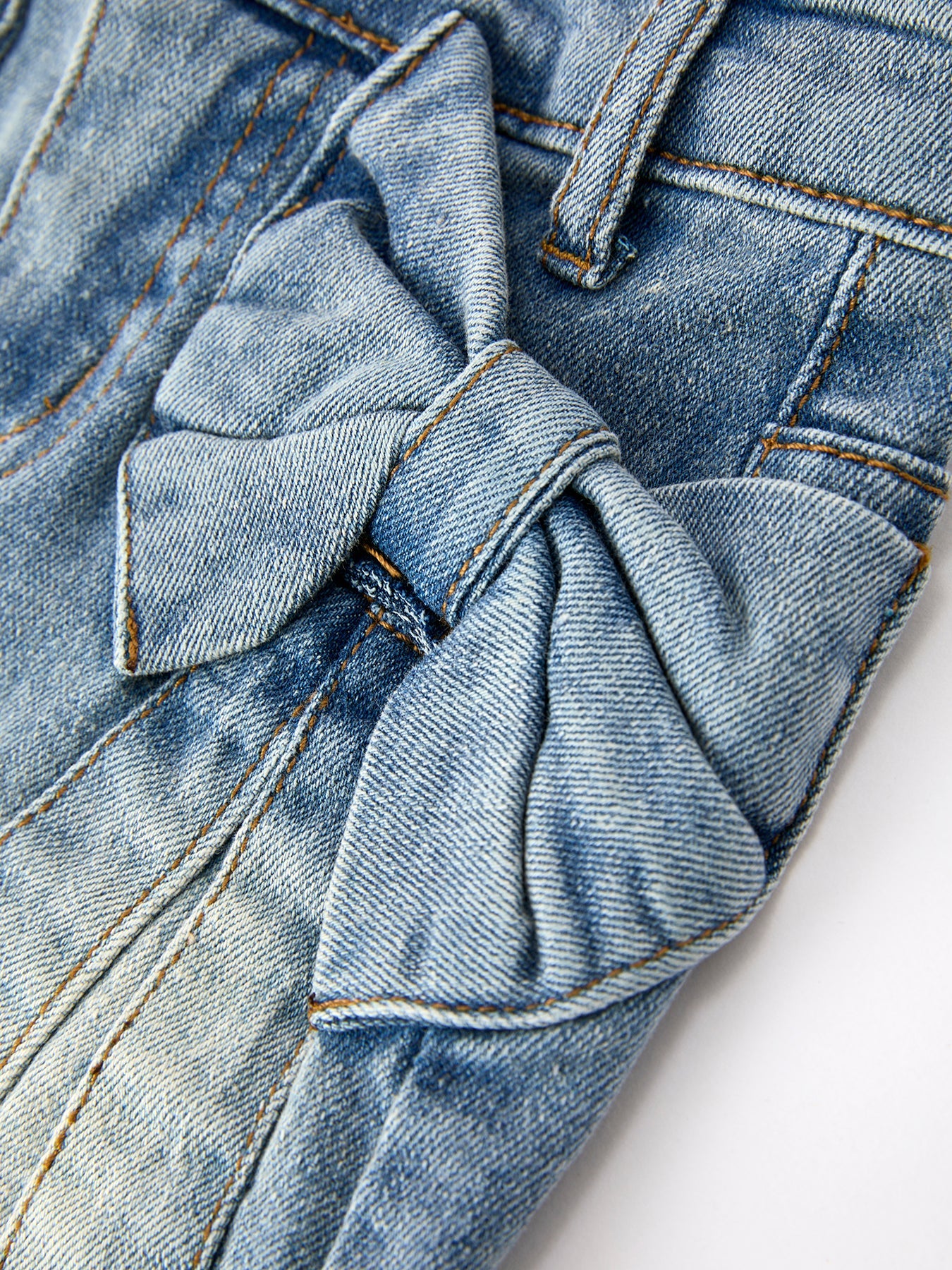 Denim Bow Girls Skirt