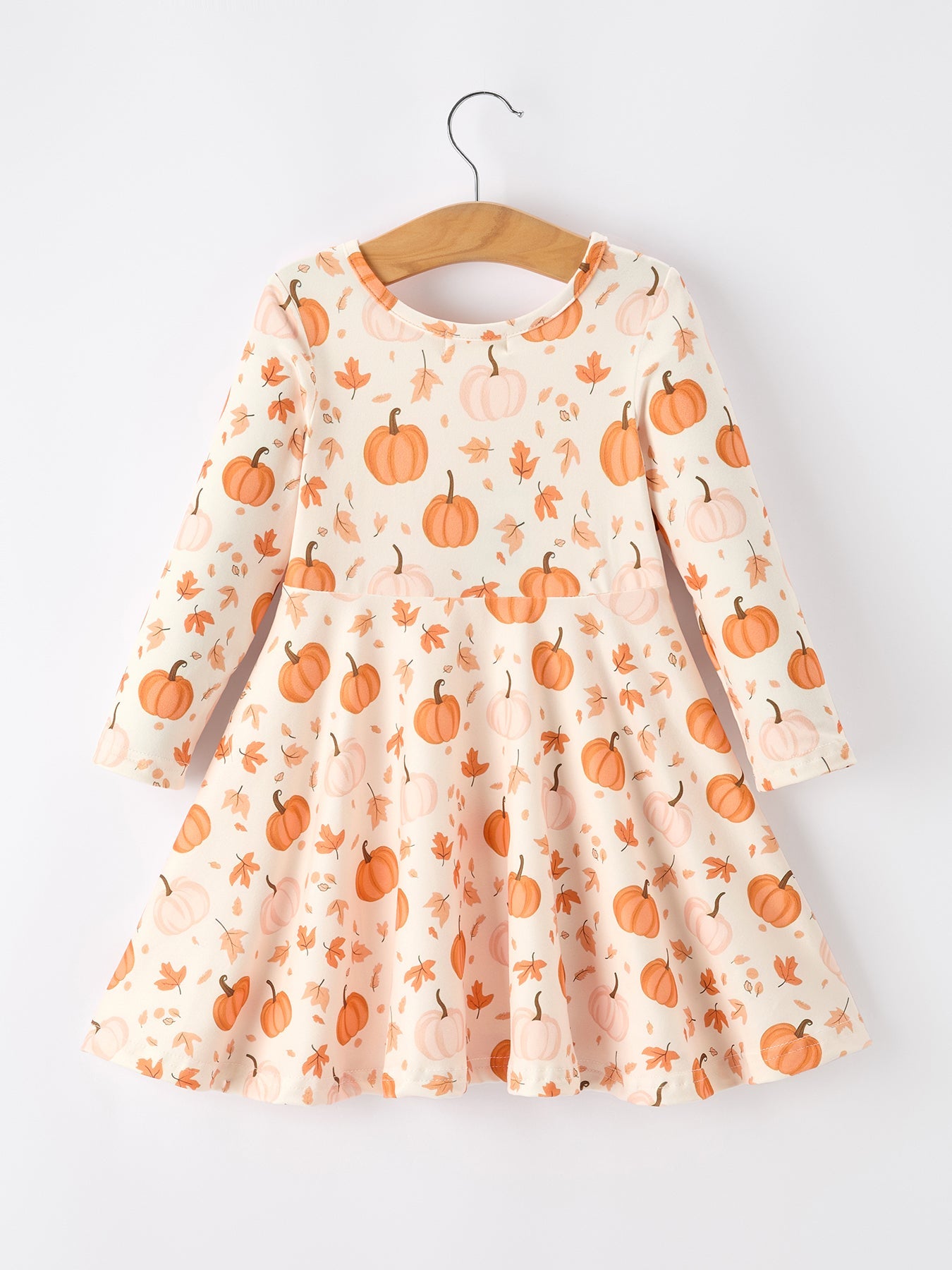 Halloween Thanksgiving Pumpkin Girls Dress Long Sleeve