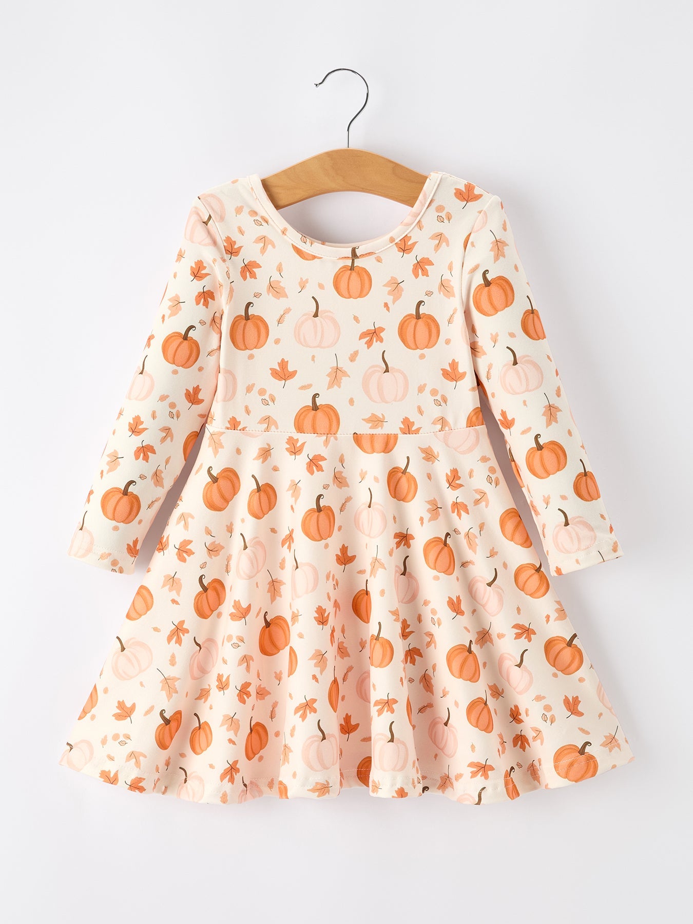 Halloween Thanksgiving Pumpkin Girls Dress Long Sleeve