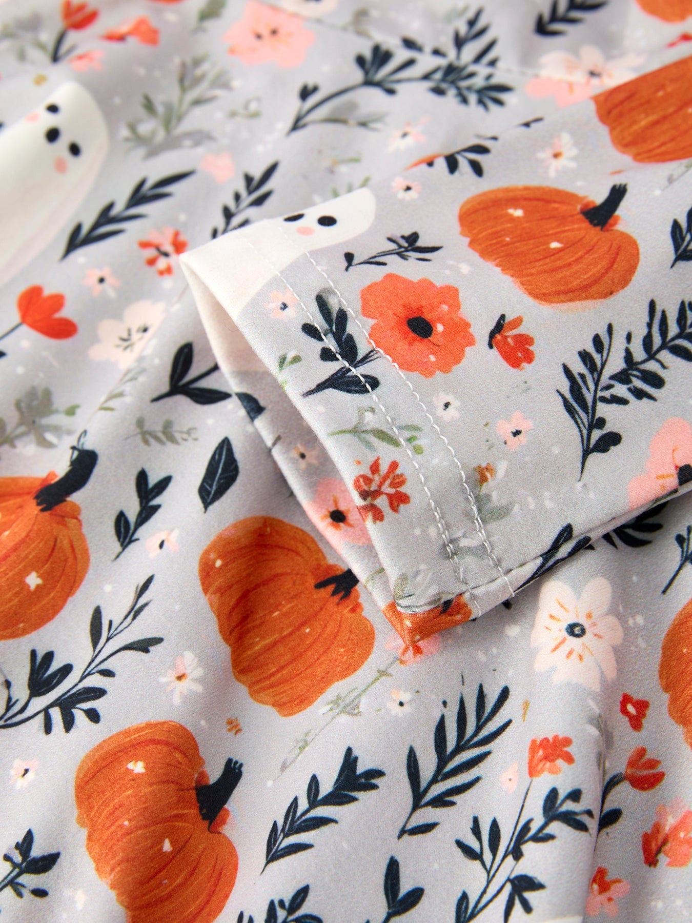 Halloween Pumpkin Ghost Girls Dress Long Sleeve Twirl Dress