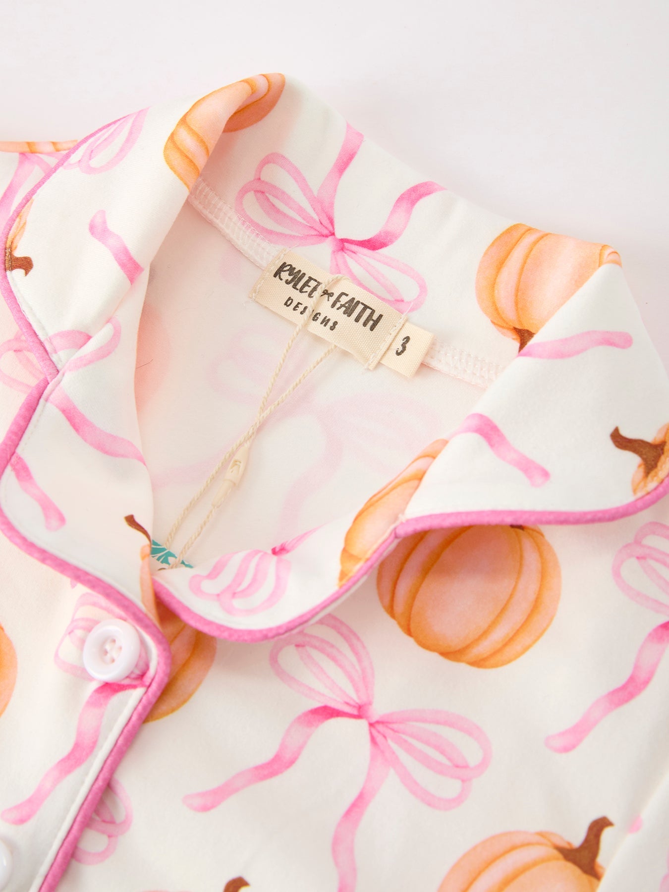 Halloween Thanksgiving Pumpkin Bow Fur Pajama Set