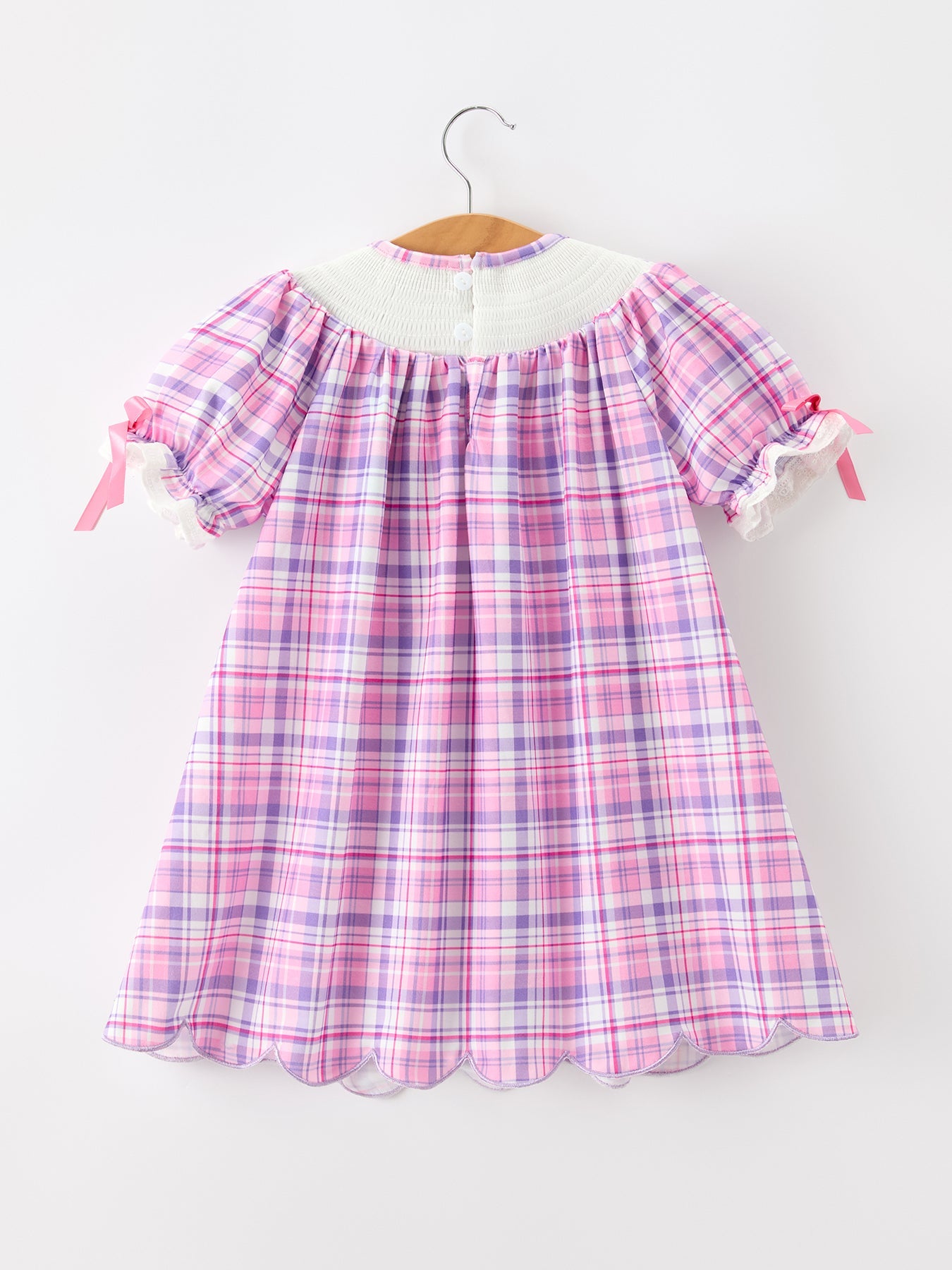 Halloween Plaid Bat Smocked Girls Dress