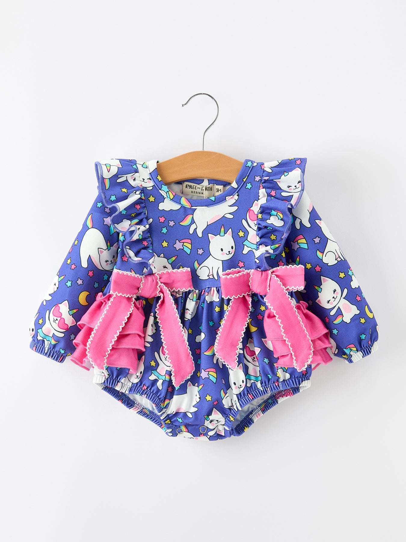 Halloween Ghost Cat Print Girls Long Sleeve Romper