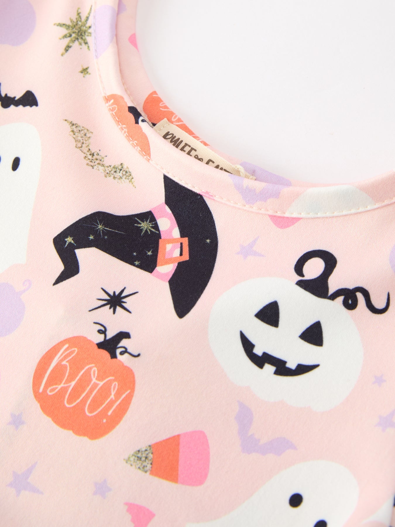 Halloween Ghost Girl Twirl Dress Short-sleeved