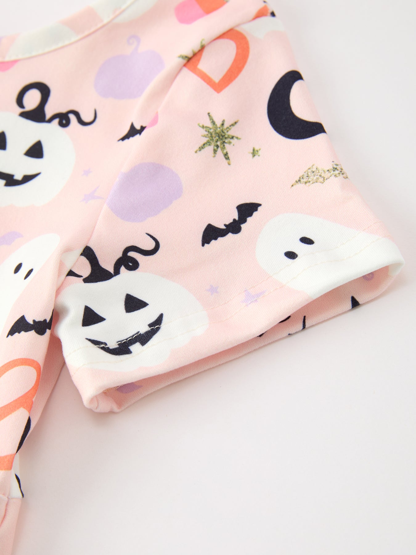 Halloween Ghost Girl Twirl Dress Short-sleeved