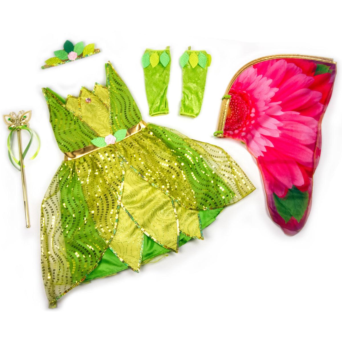 Green Pixie Fairy Kids Costume
