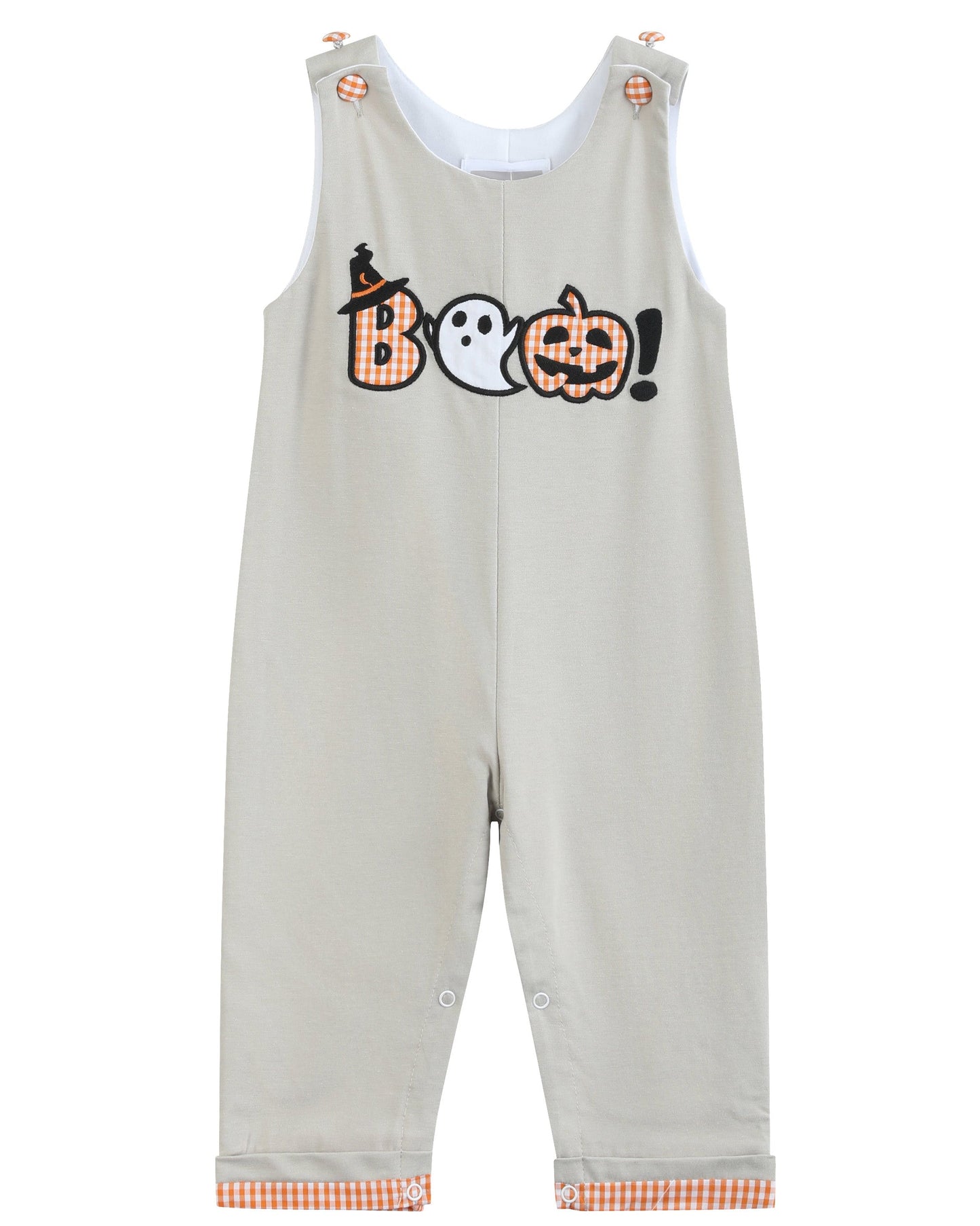 Gray Boo Applique Longalls