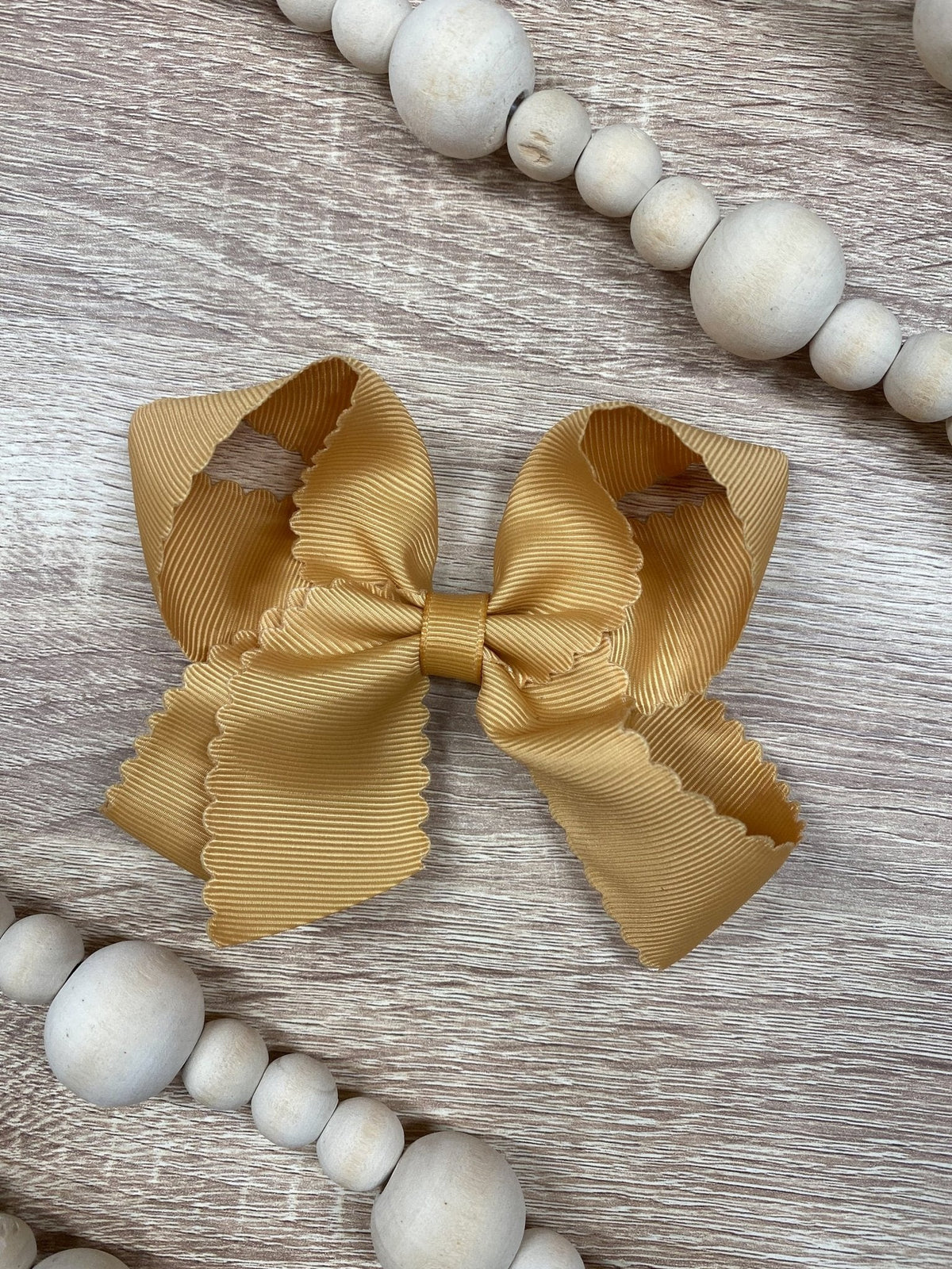 4.5" Classic Scalloped Hair Bow | Clip or Headband