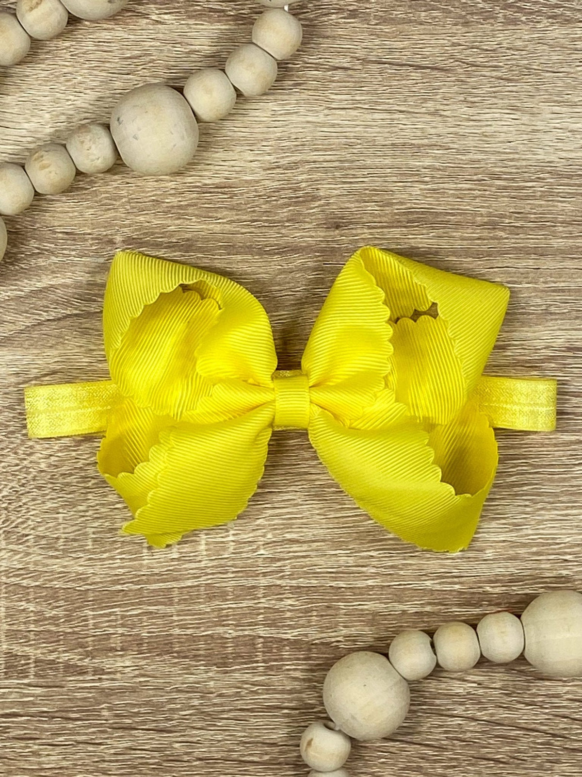 4.5" Classic Scalloped Hair Bow | Clip or Headband