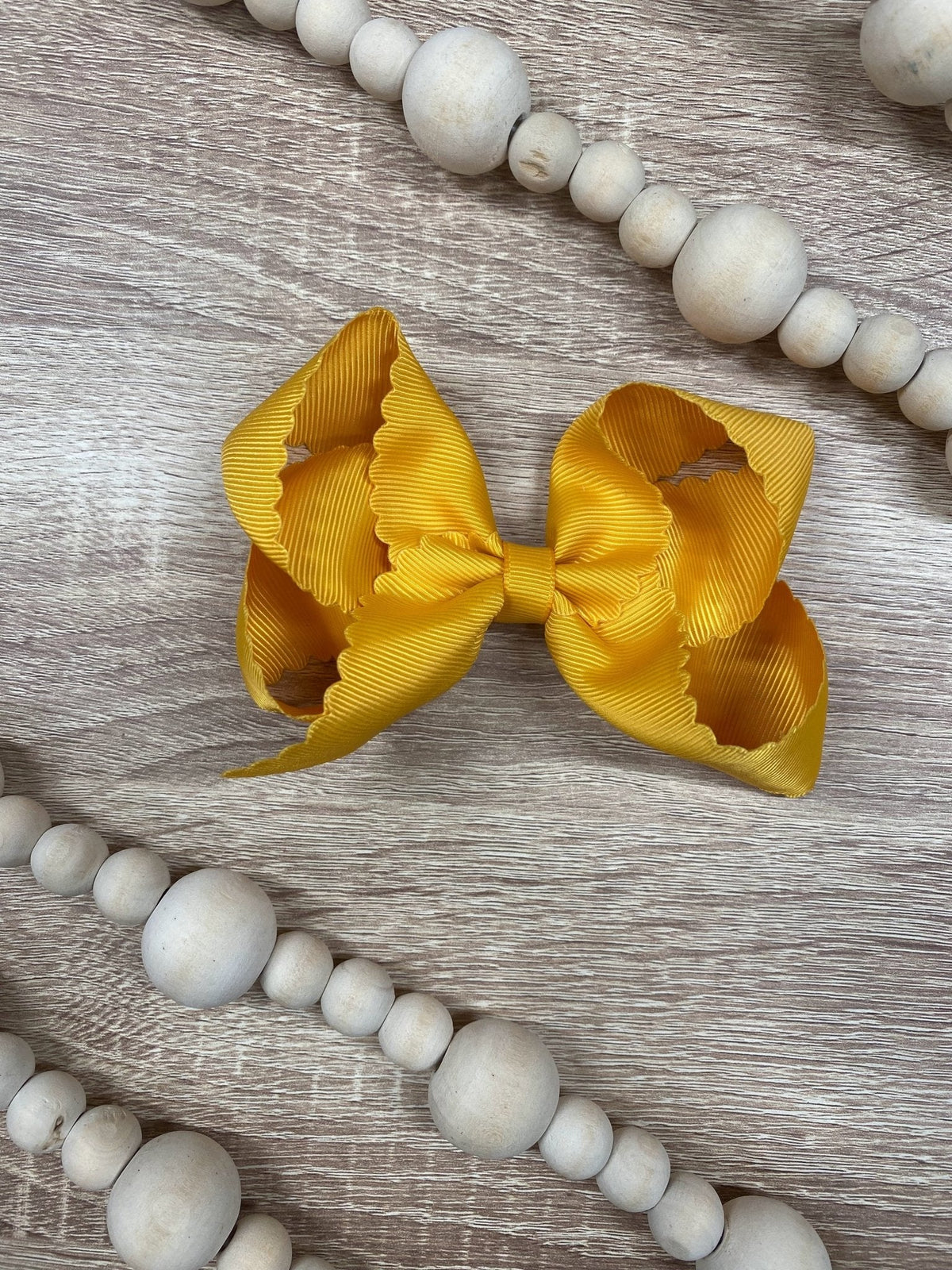 4.5" Classic Scalloped Hair Bow | Clip or Headband