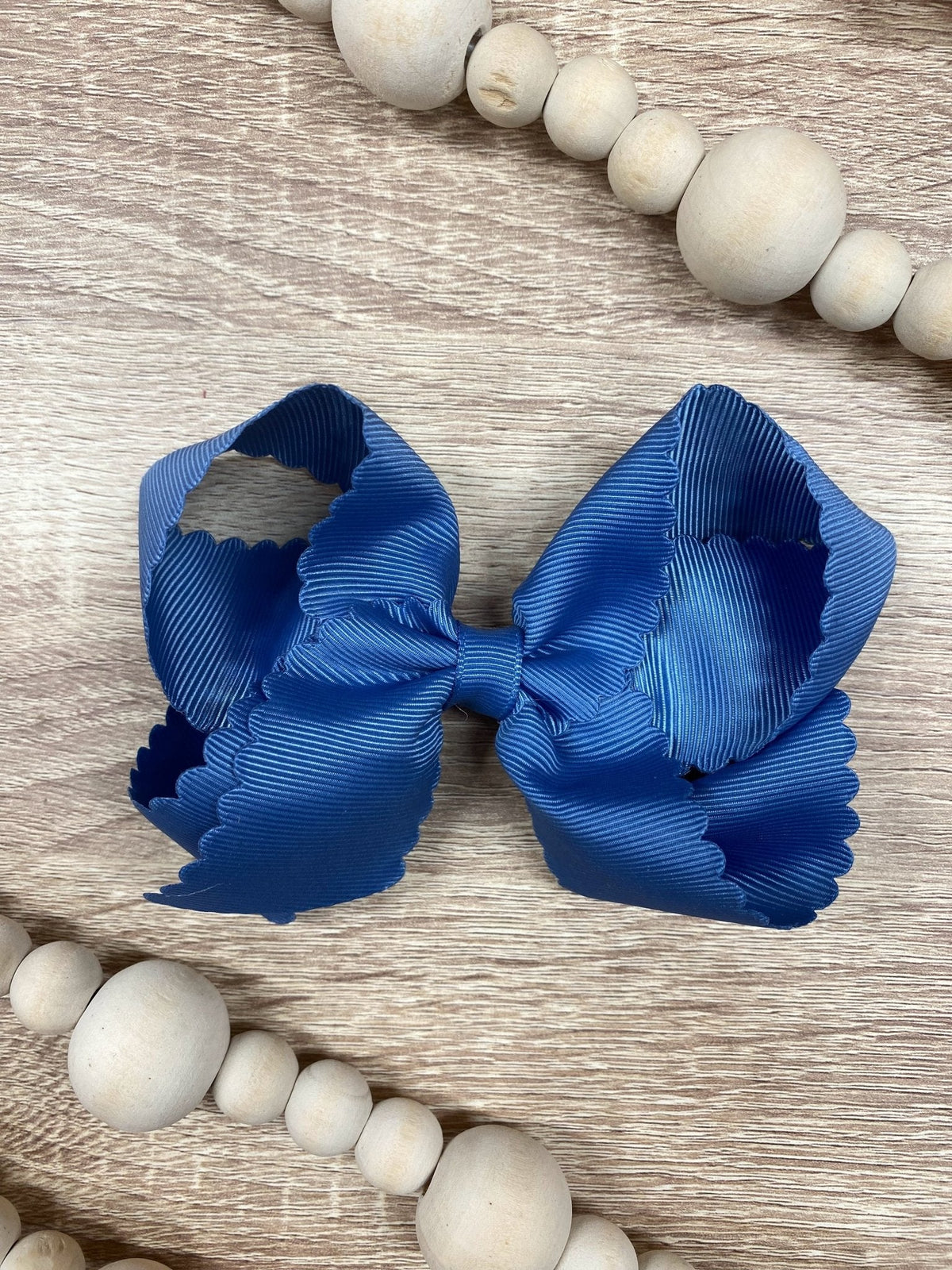 4.5" Classic Scalloped Hair Bow | Clip or Headband