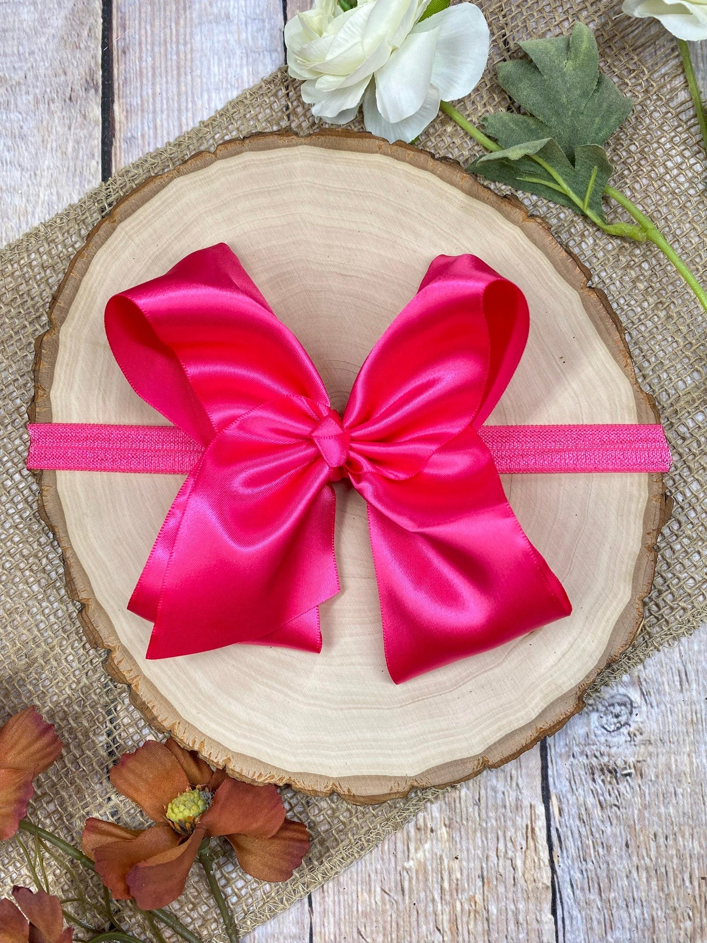 4.5" Classic Satin Hair Bows | Alligator Clips or Headbands