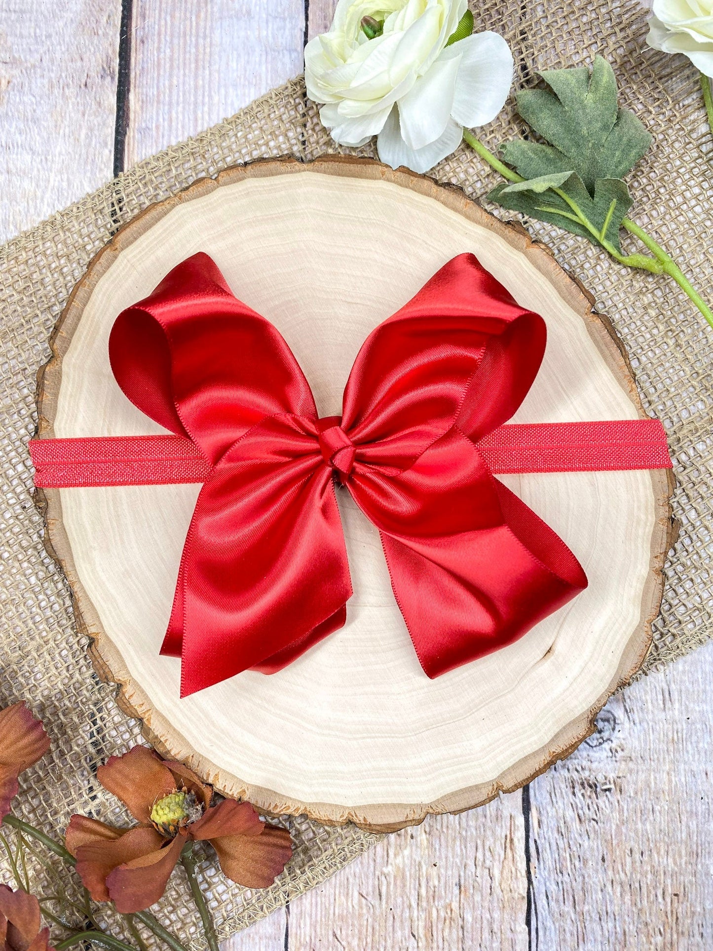 4.5" Classic Satin Hair Bows | Alligator Clips or Headbands