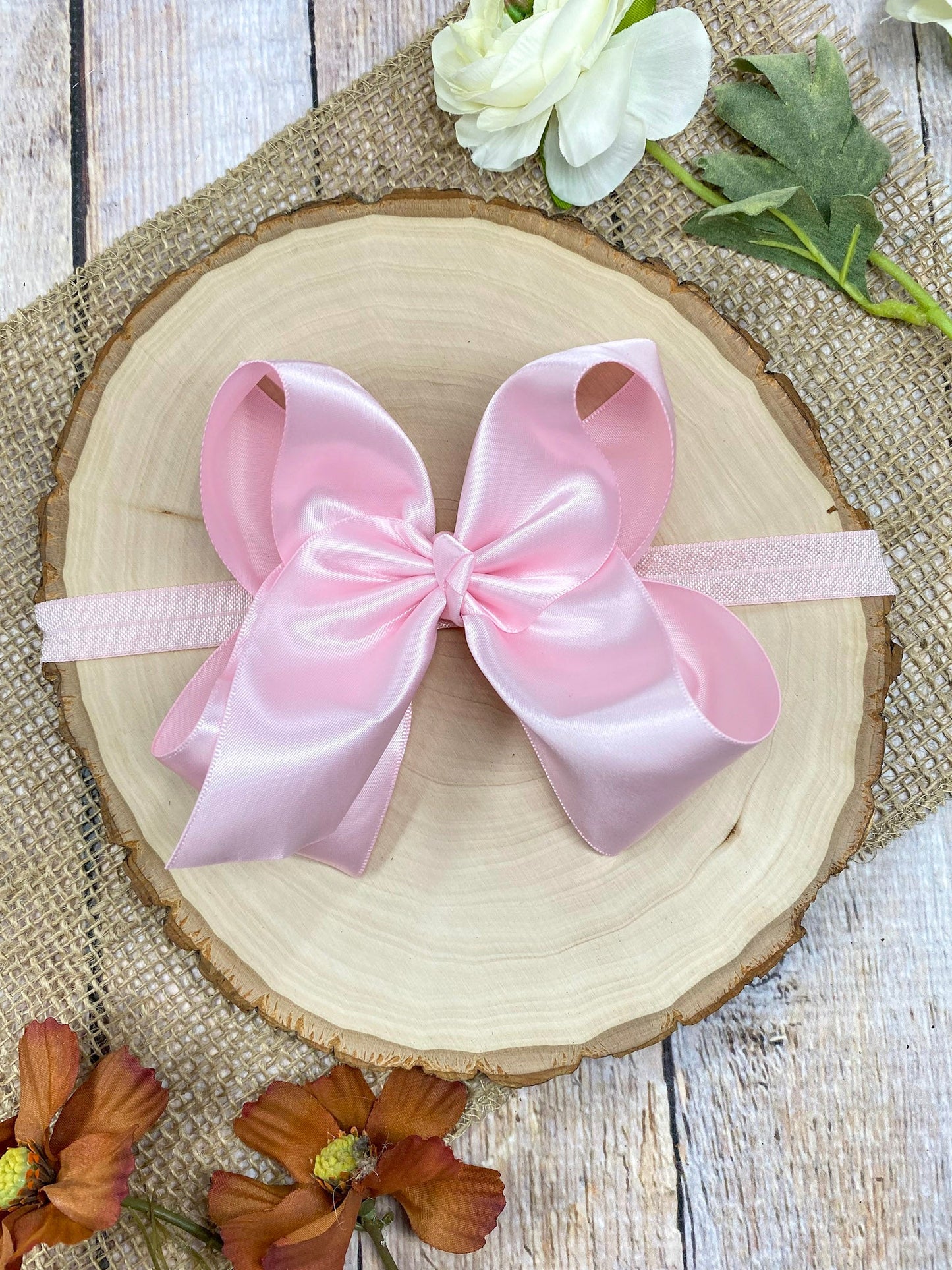 4.5" Classic Satin Hair Bows | Alligator Clips or Headbands