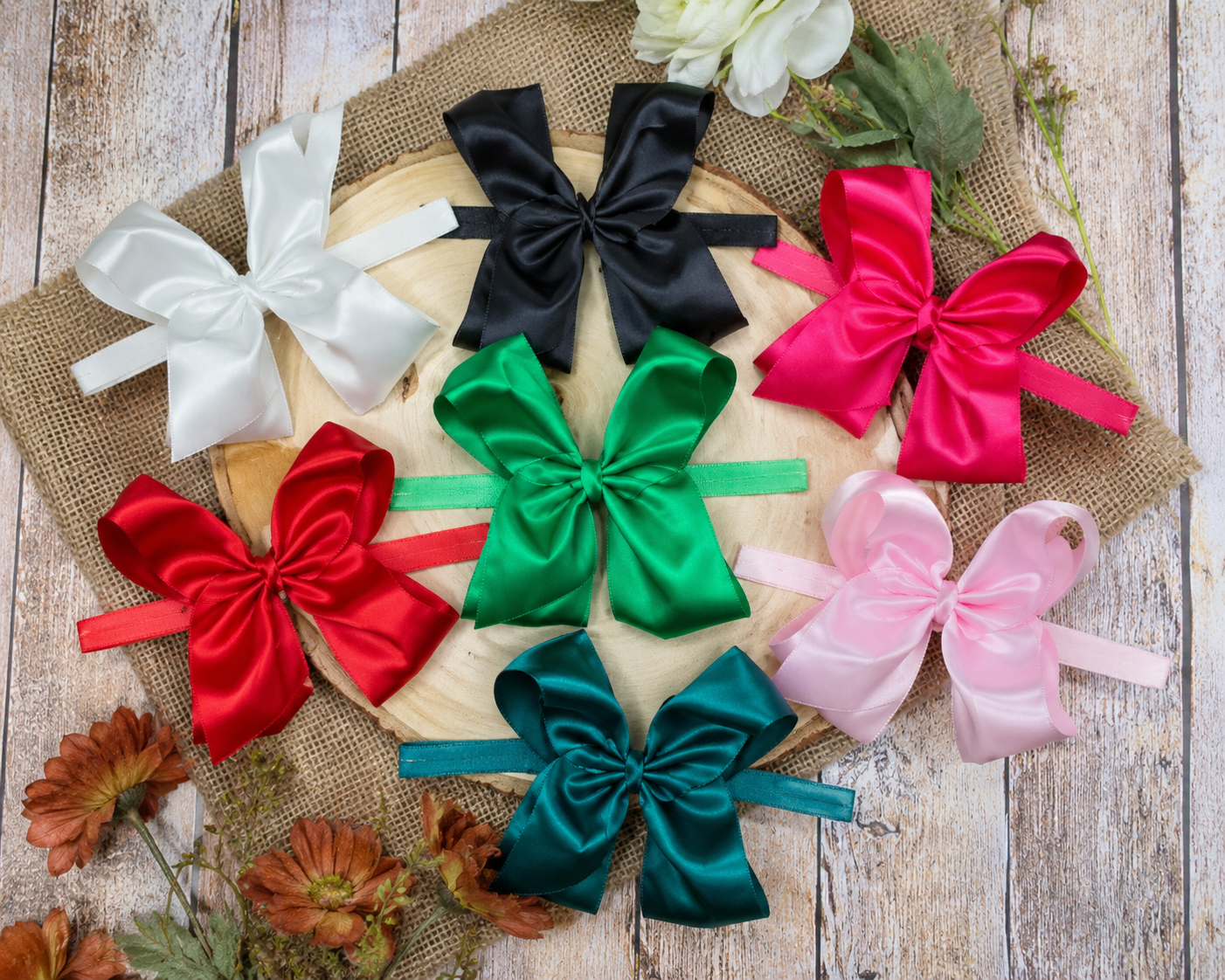4.5" Classic Satin Hair Bows | Alligator Clips or Headbands
