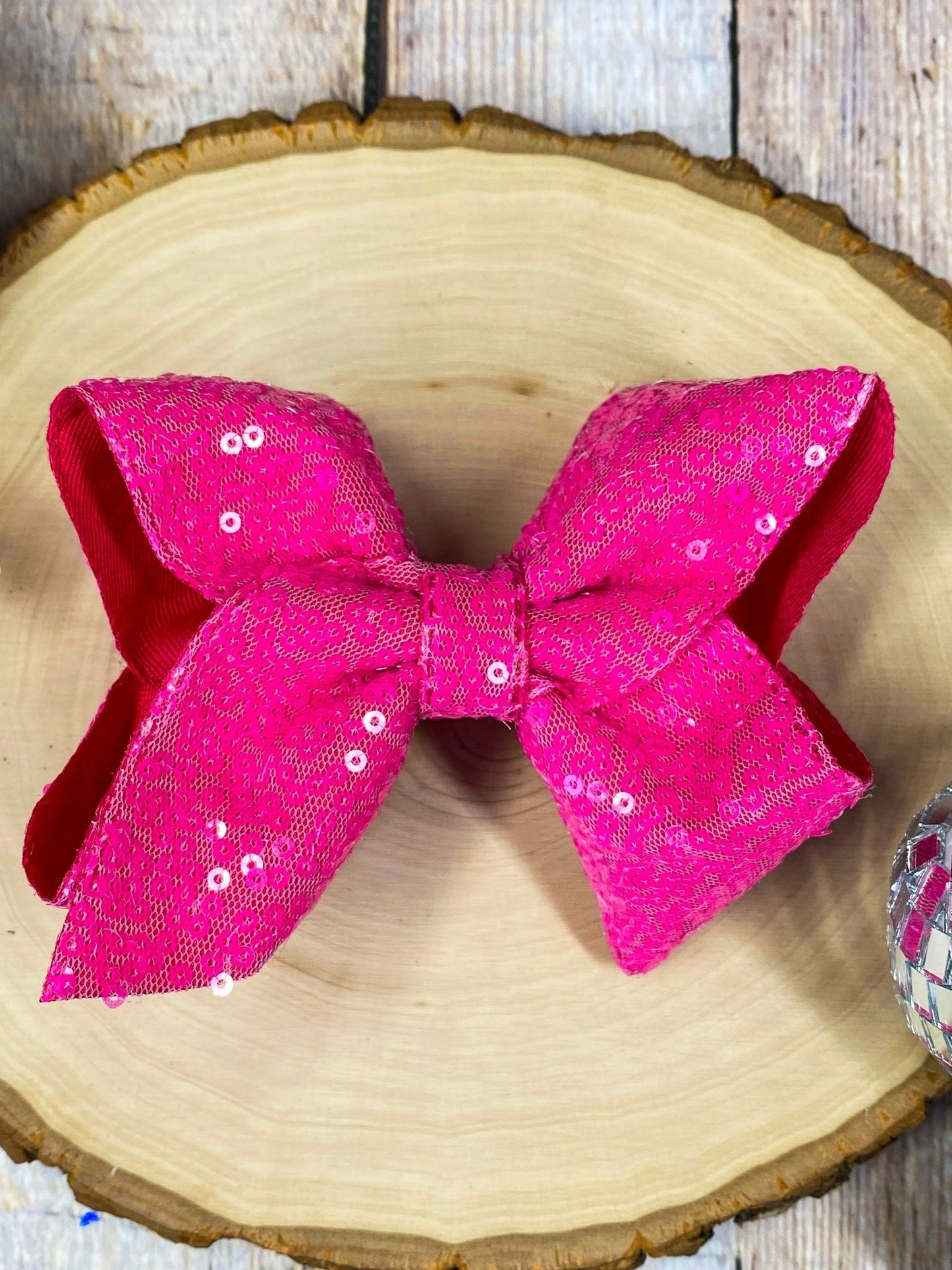 4.5" Sequin Hair Bow for Girls Sparkle Boutique Bow for Holidays & Parties | Alligator Clip