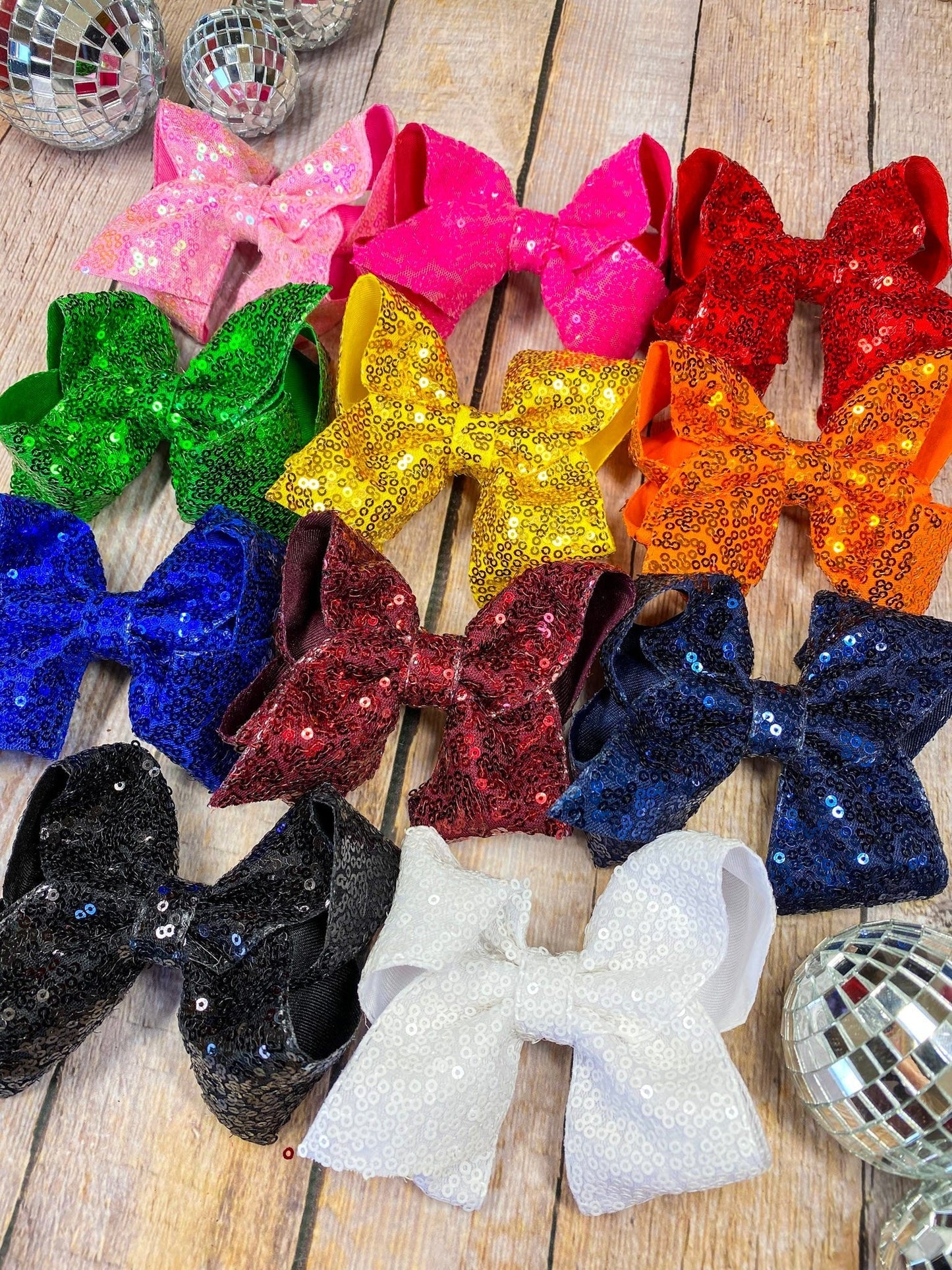 4.5" Sequin Hair Bow for Girls Sparkle Boutique Bow for Holidays & Parties | Alligator Clip